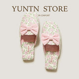 Rosy Ribbon Slippers