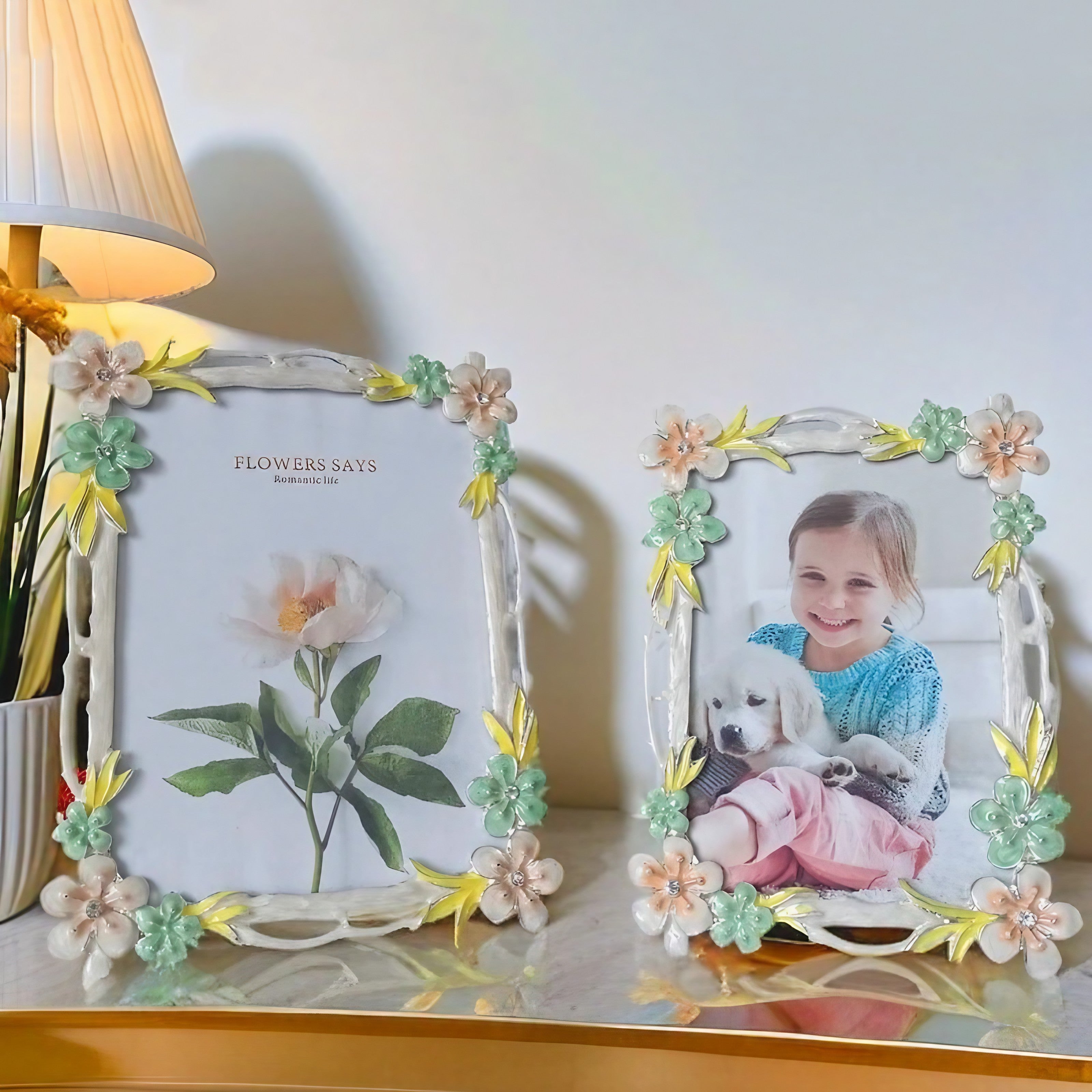 Pastel Blossom Enamel Frame