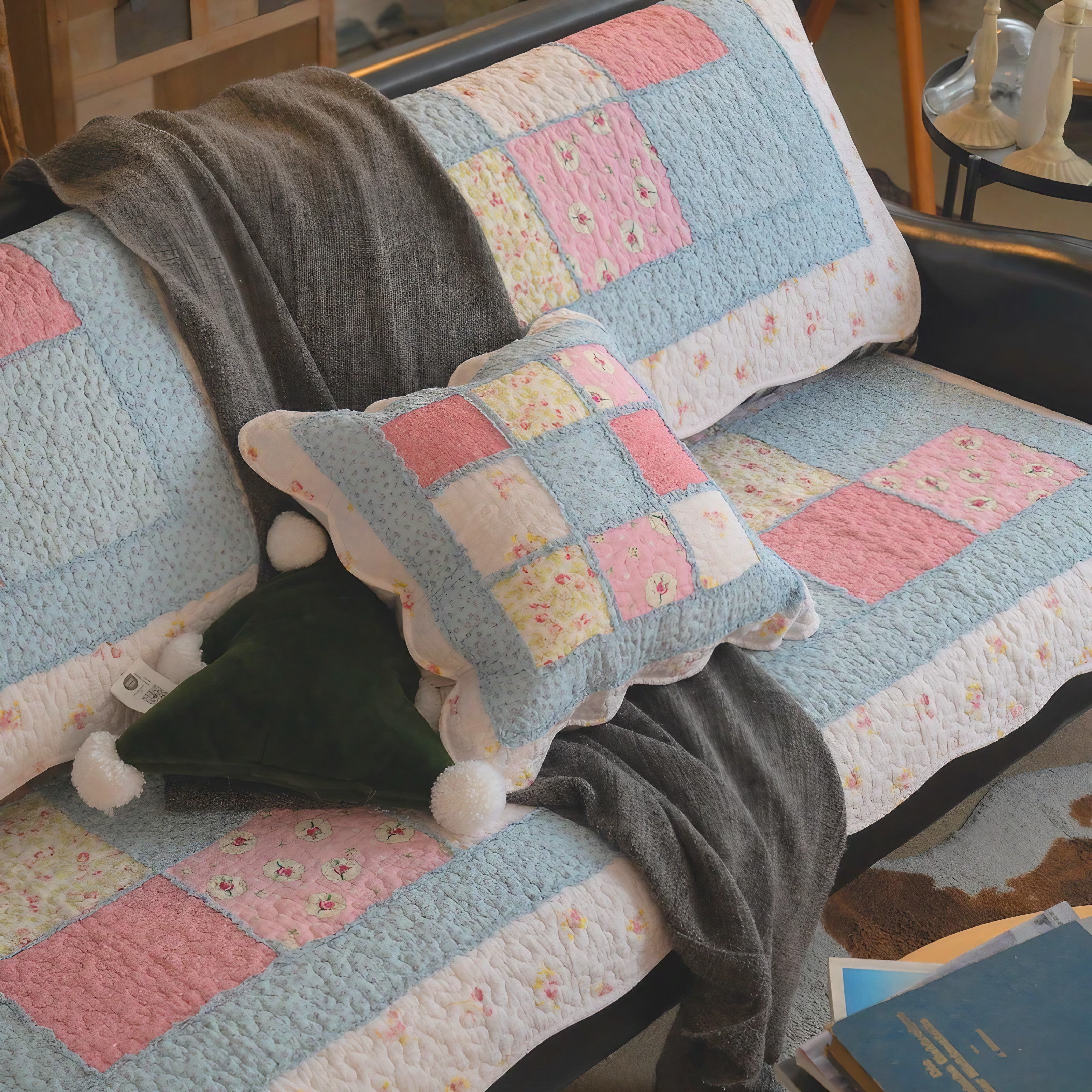 Vintage Rose Patchwork Cushion Covers