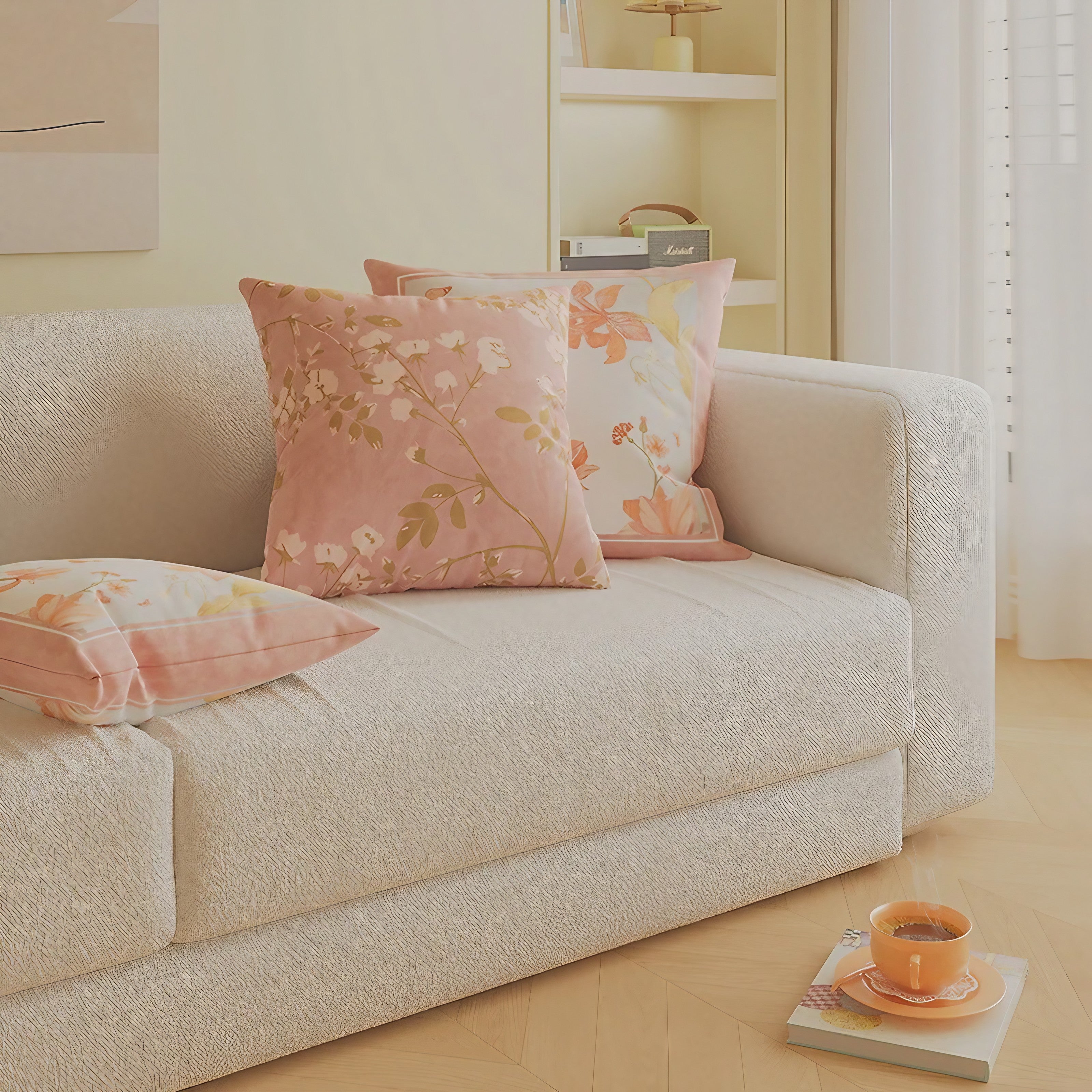 Peach Bloom Cushion Covers