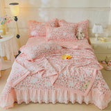 Peach Garden Ruffle Pillowcase