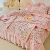Peach Garden Ruffle Pillowcase