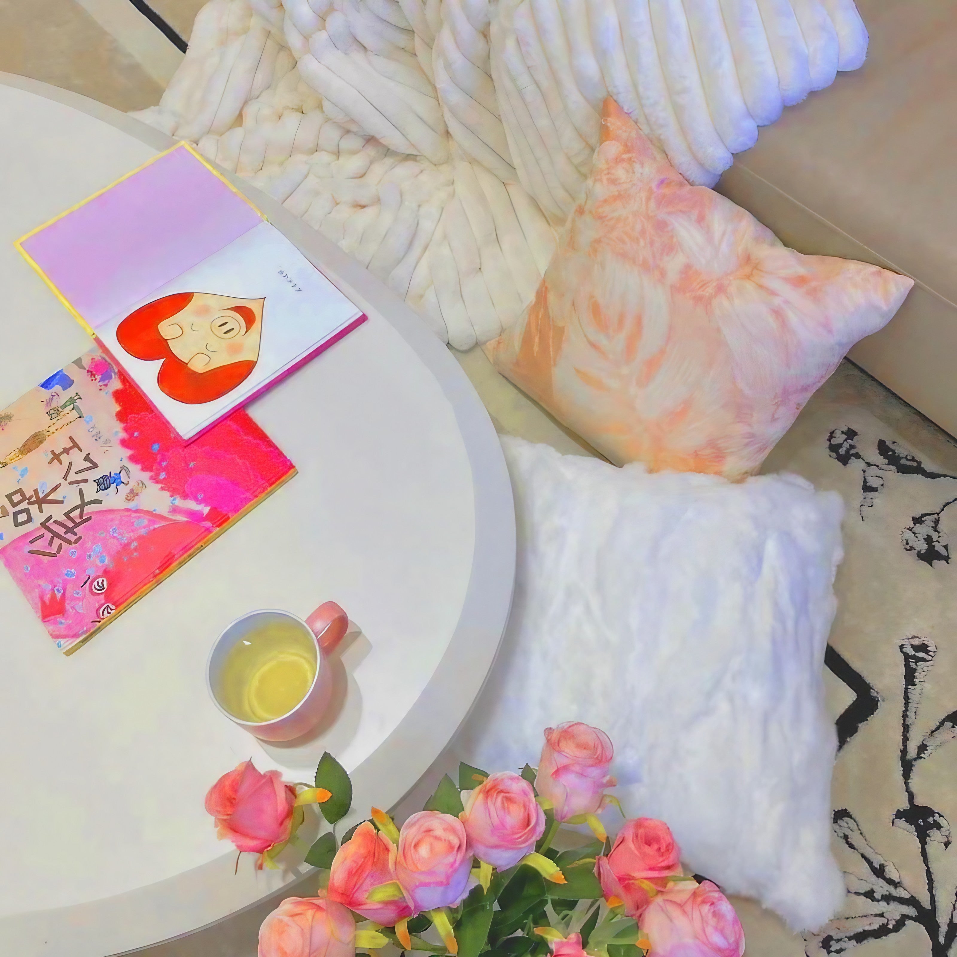 Peach Petal Velvet Cushion Covers