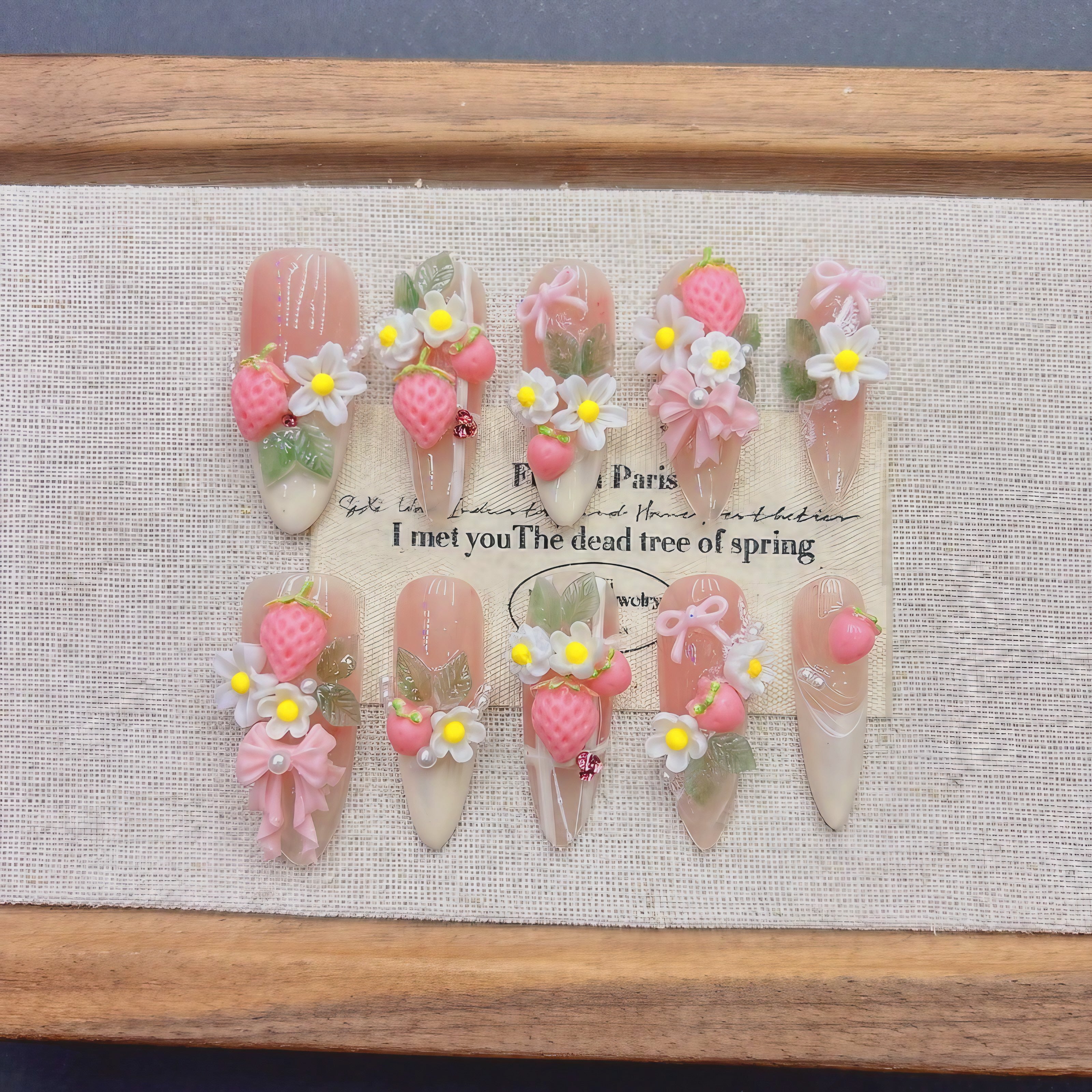Peachy Flower Nails