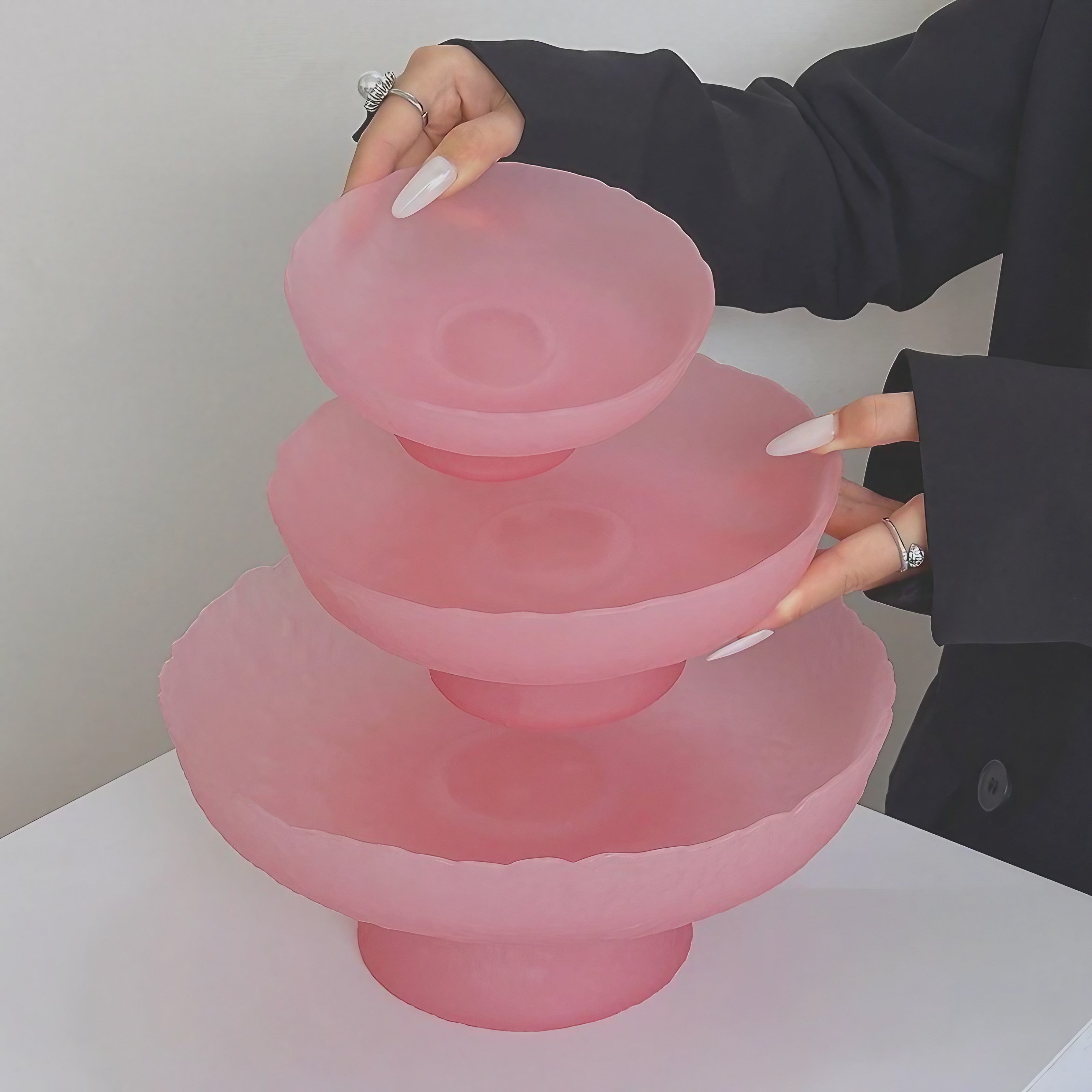 Petal Glow Frosted Glass Bowl