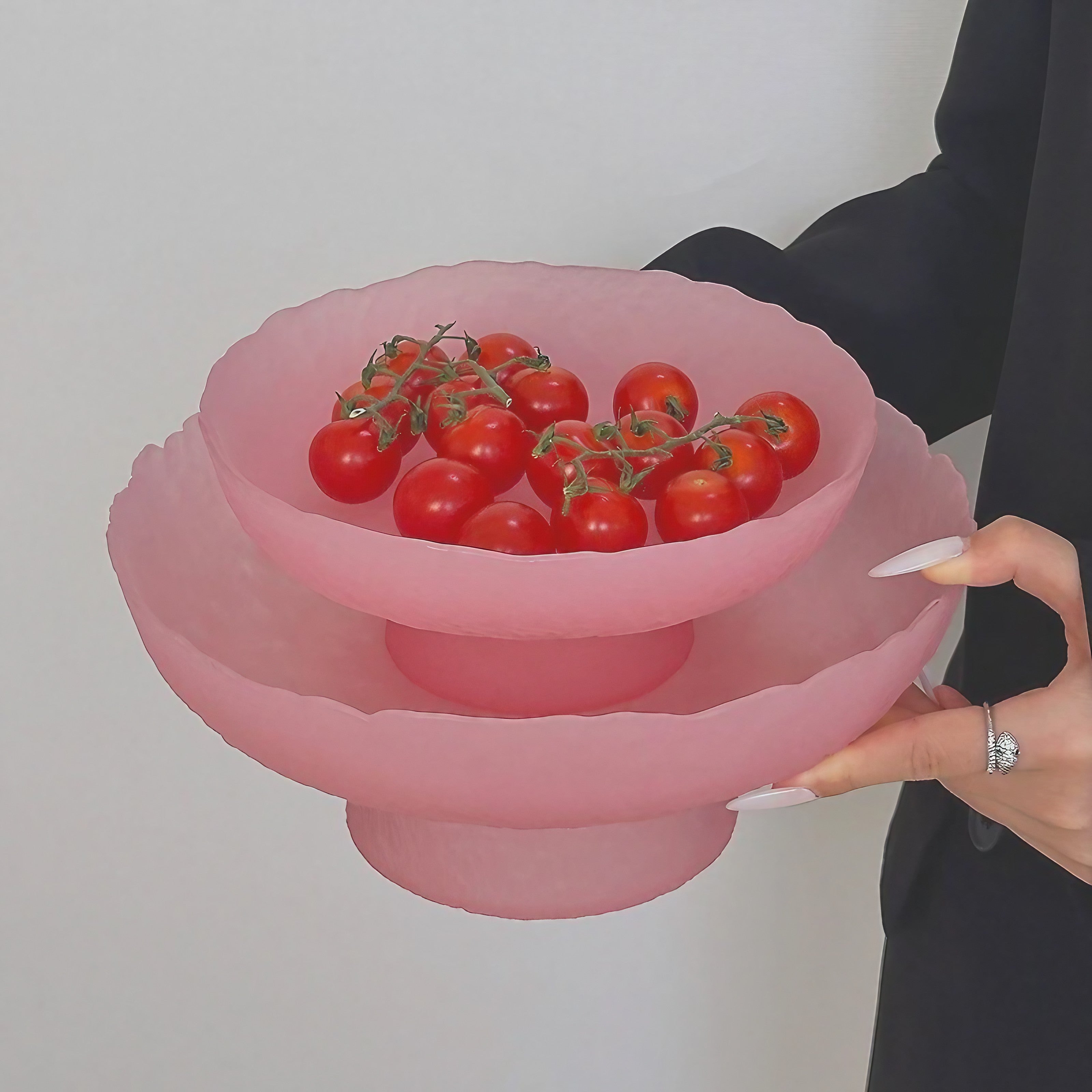 Petal Glow Frosted Glass Bowl