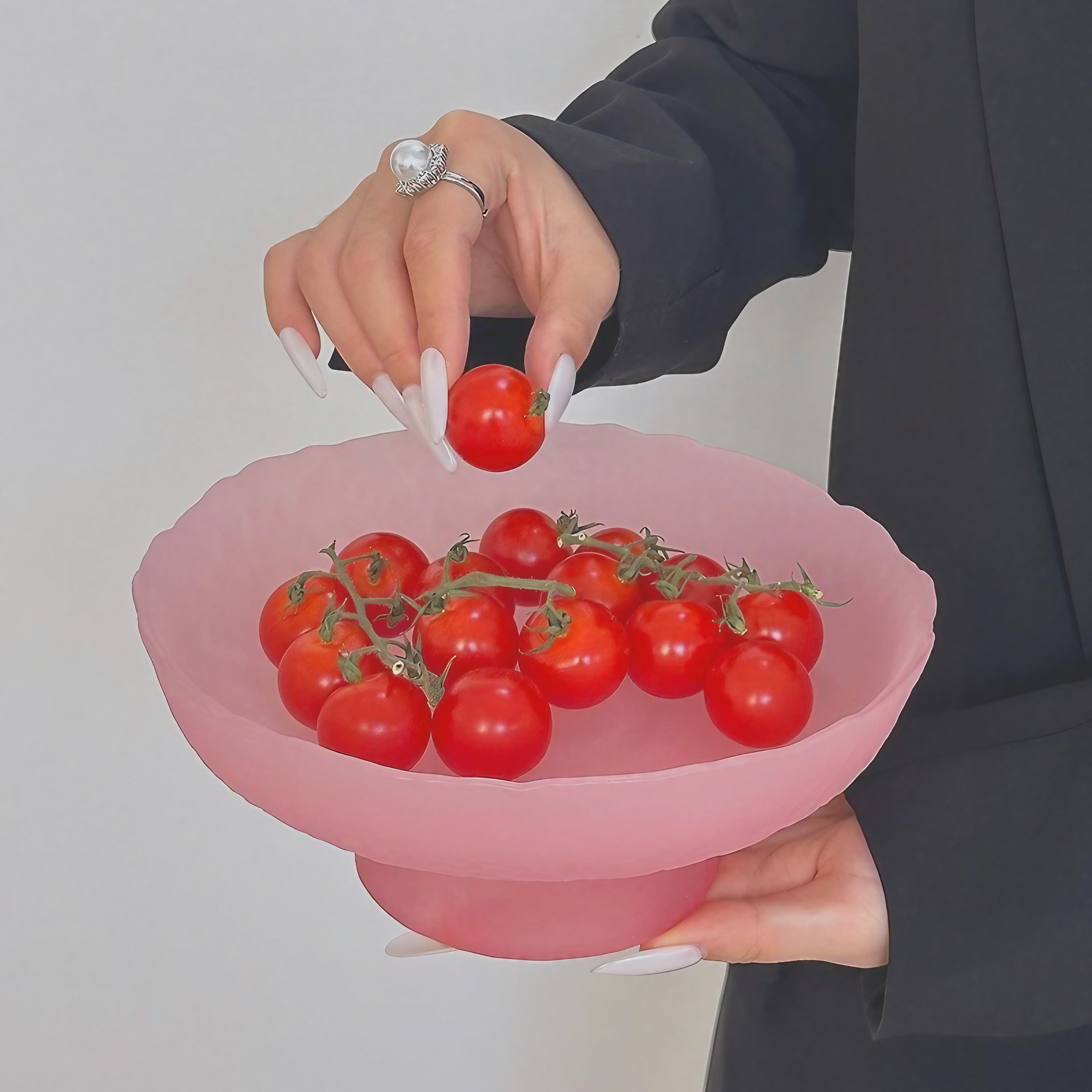 Petal Glow Frosted Glass Bowl
