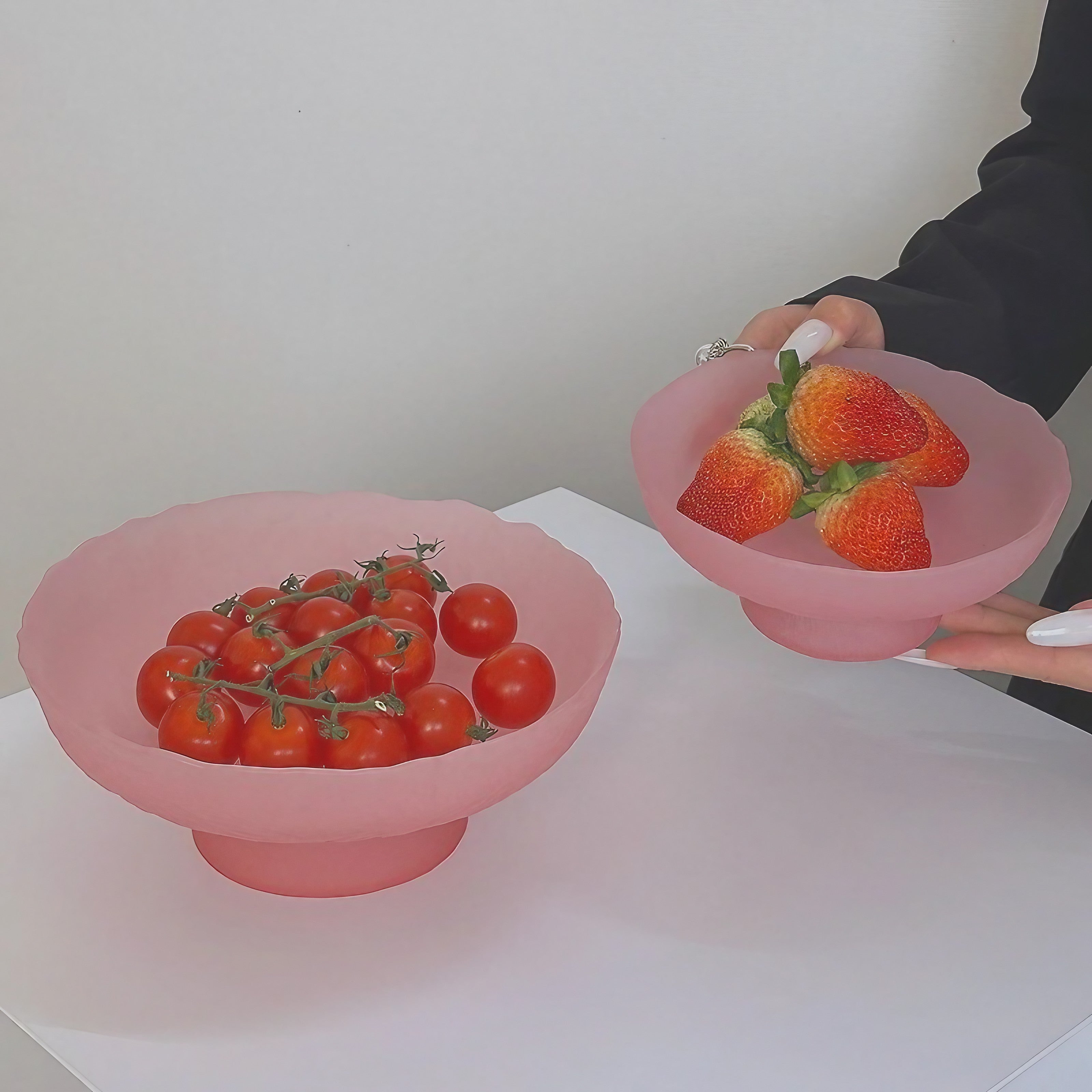 Petal Glow Frosted Glass Bowl
