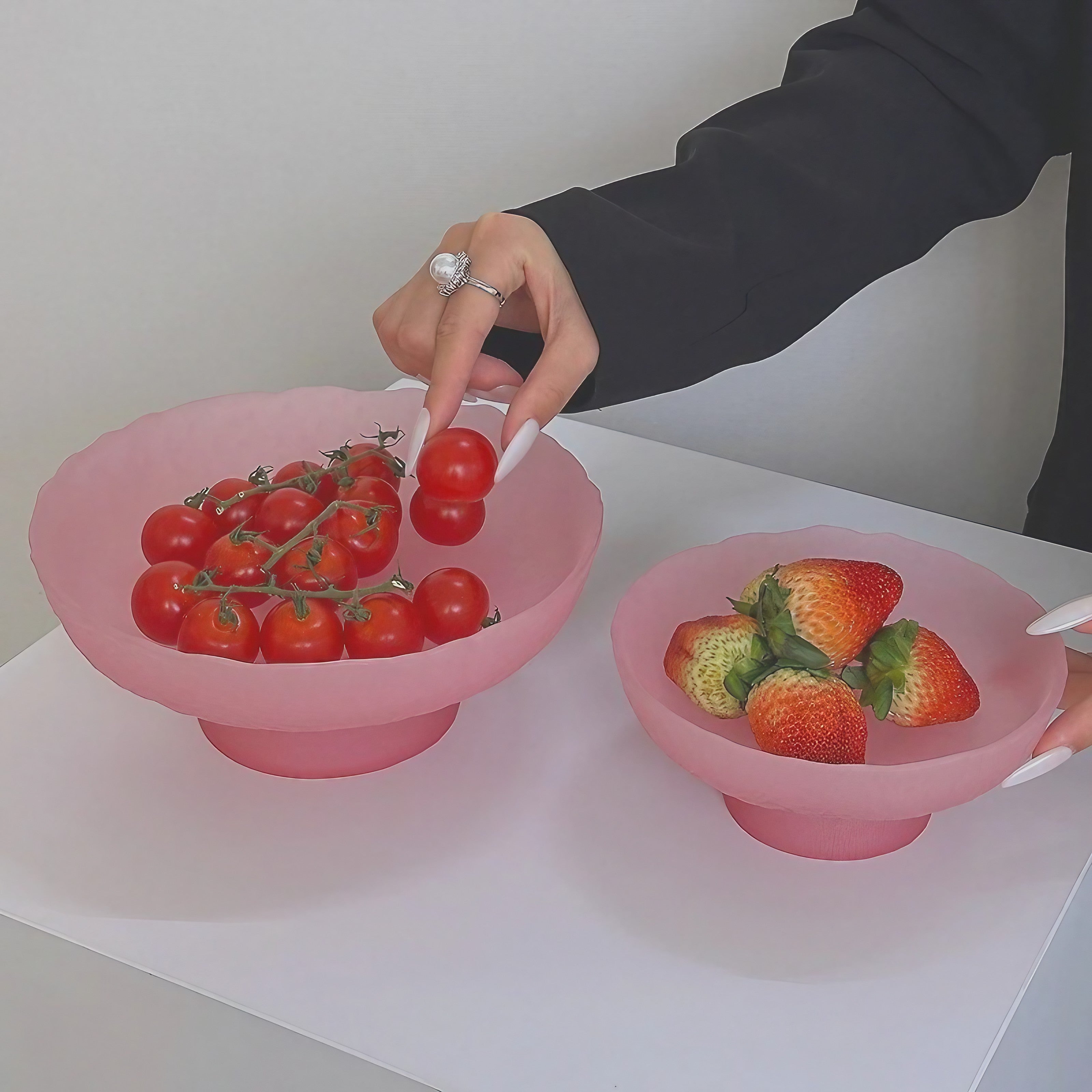 Petal Glow Frosted Glass Bowl
