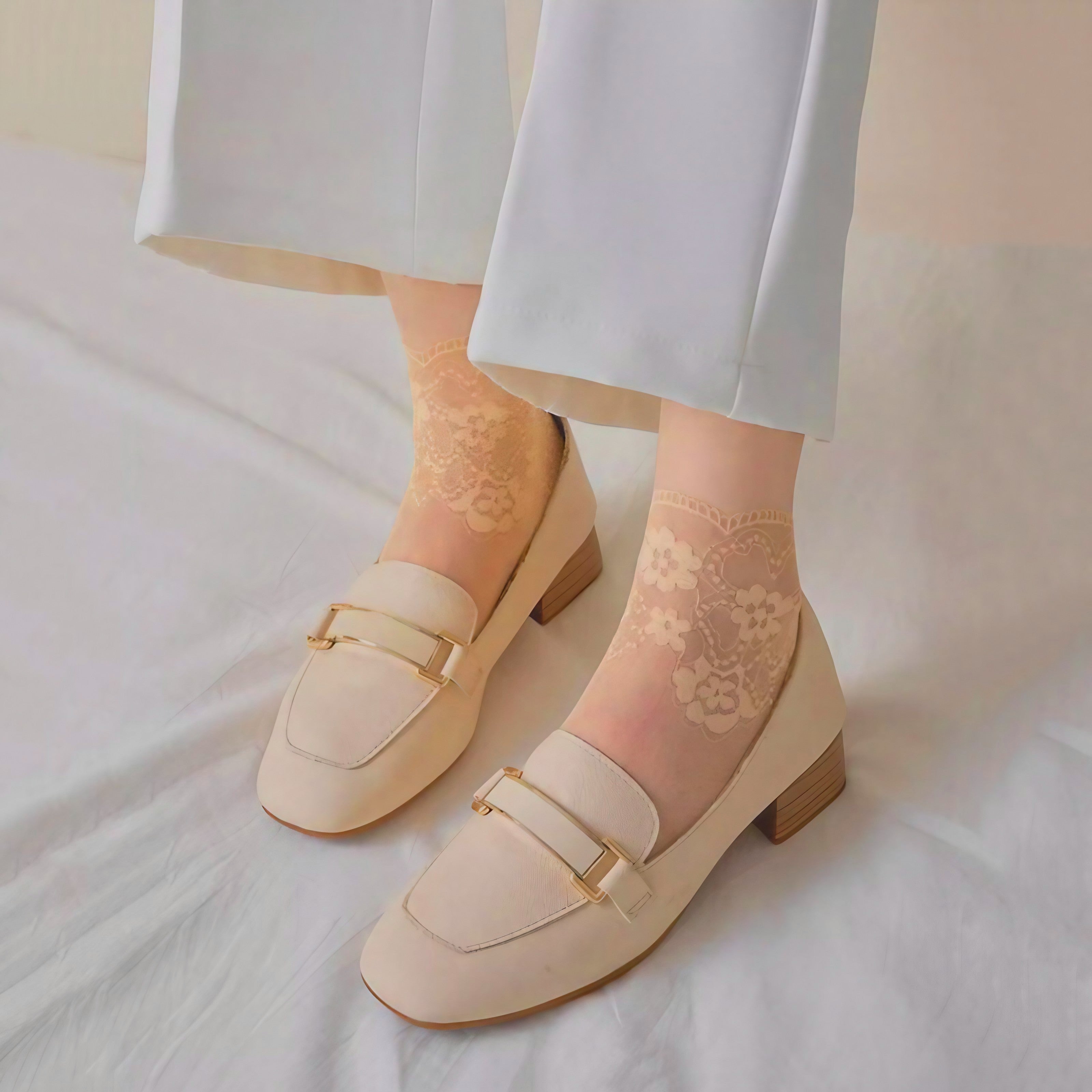 Petal Mist Sheer Socks