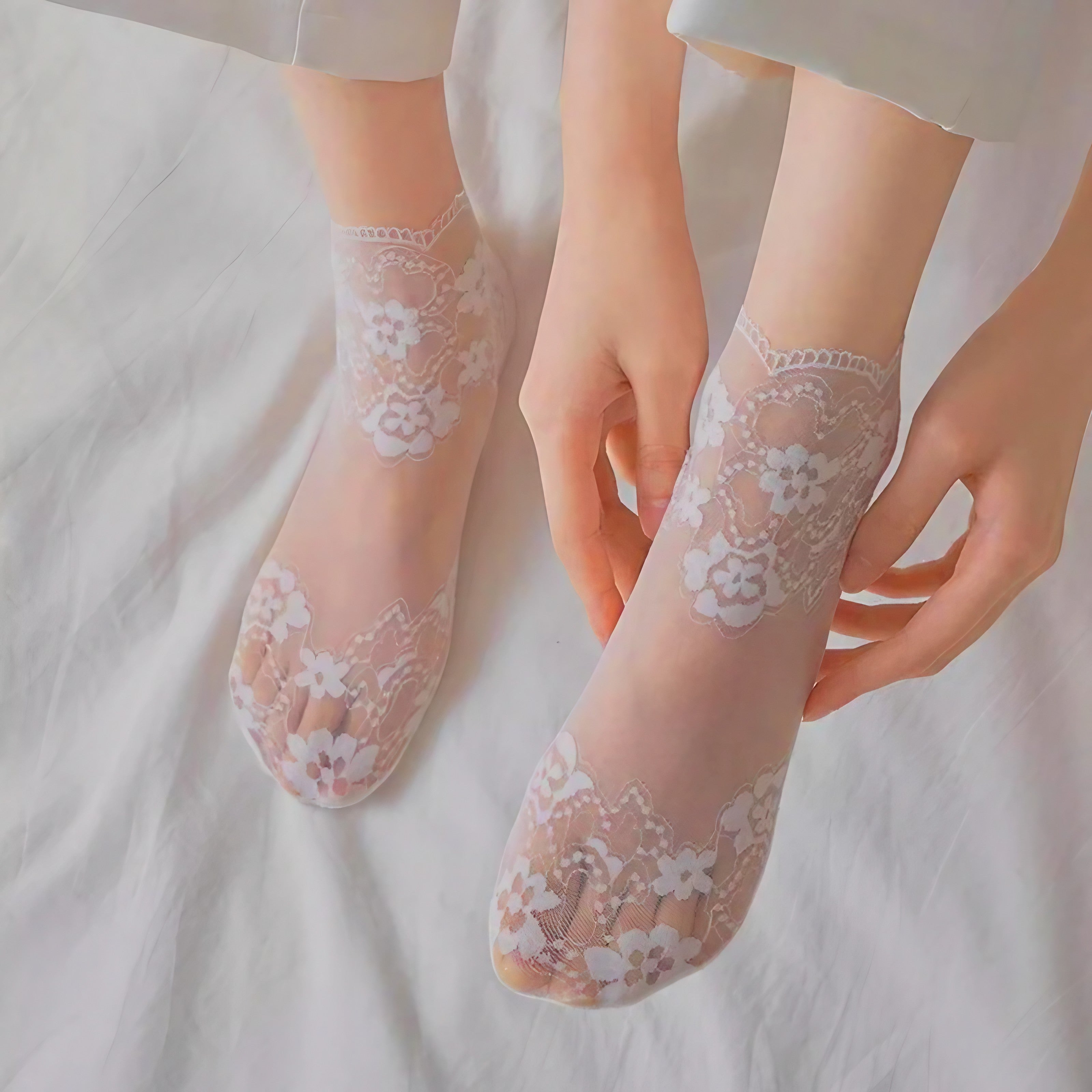 Petal Mist Sheer Socks