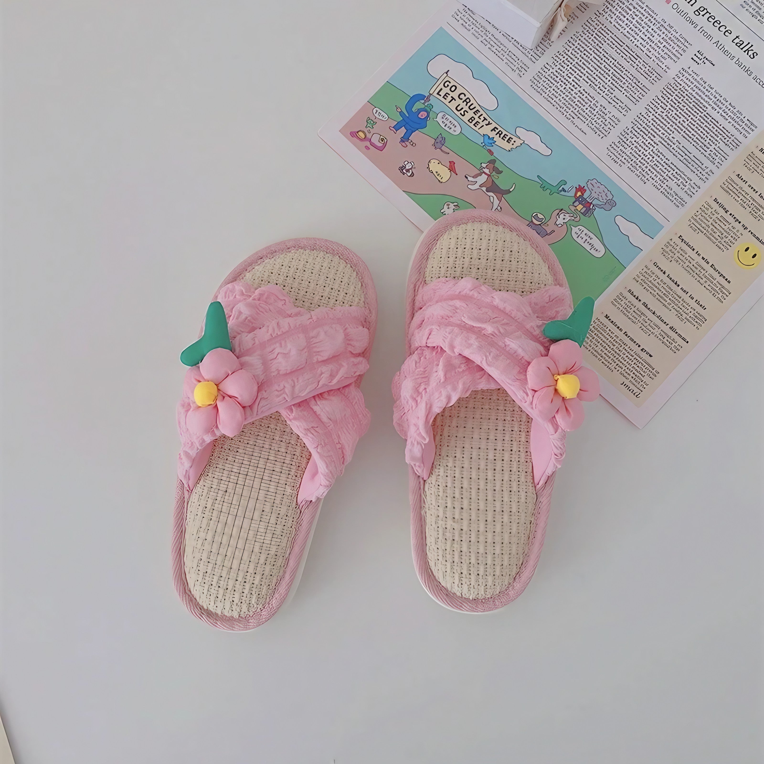 Petal Soft Linen Slippers