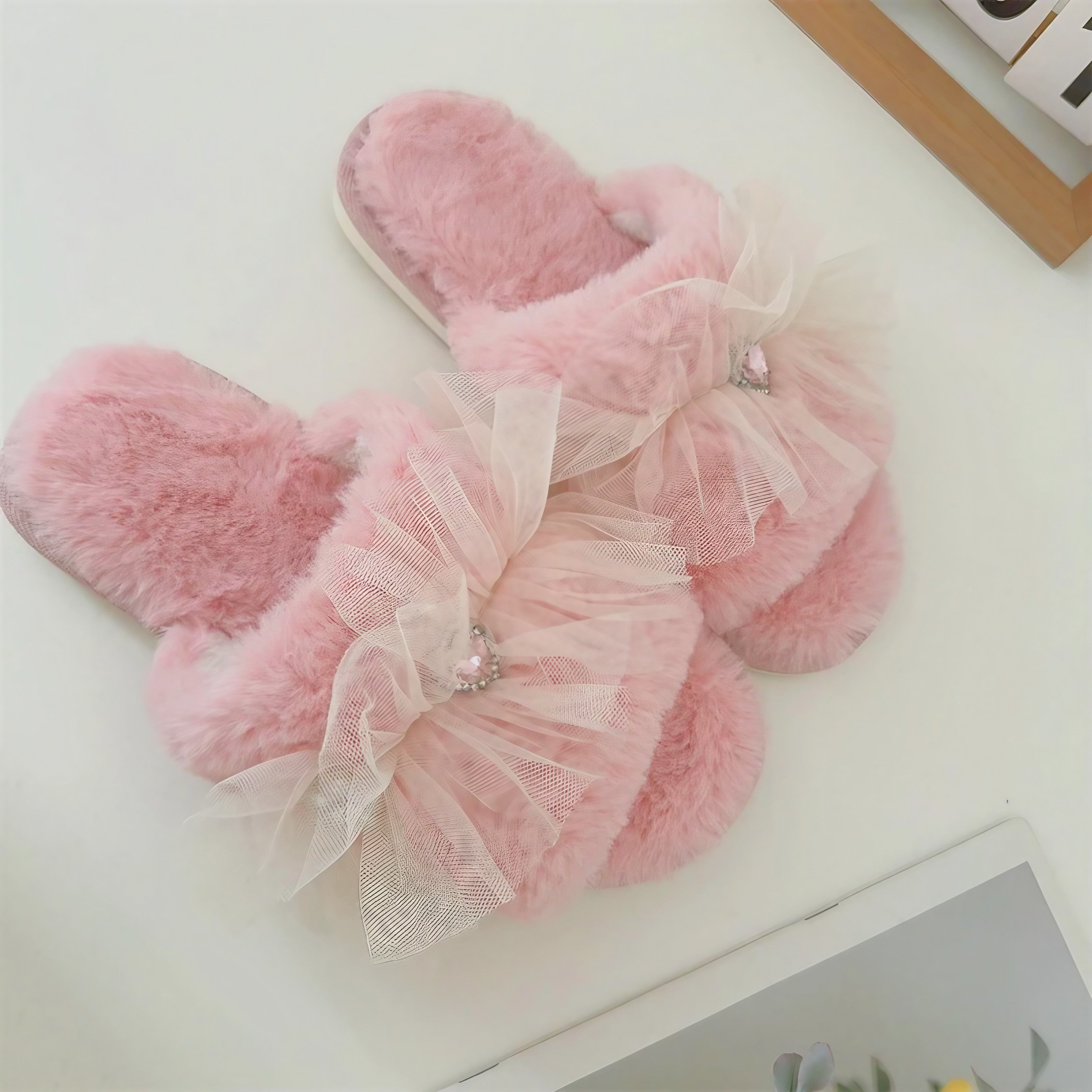 Picnic Check Frill Slippers