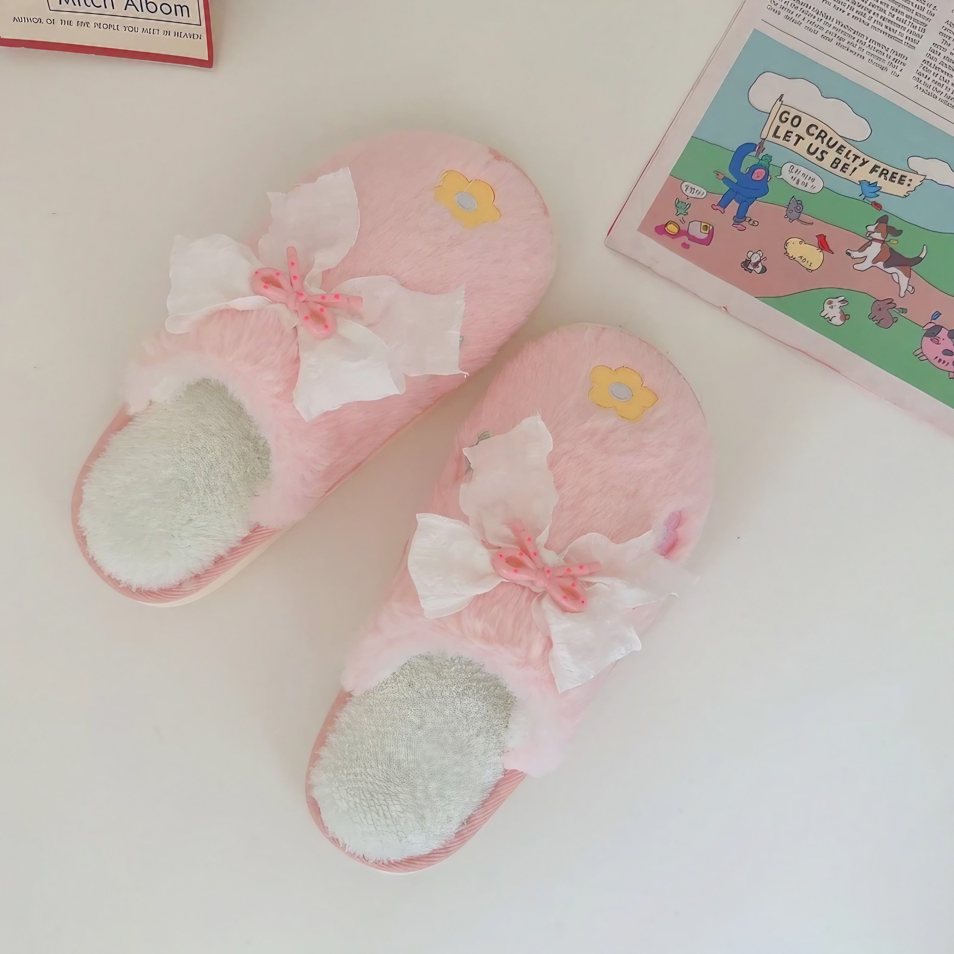 Pink Cloud Fur Slippers