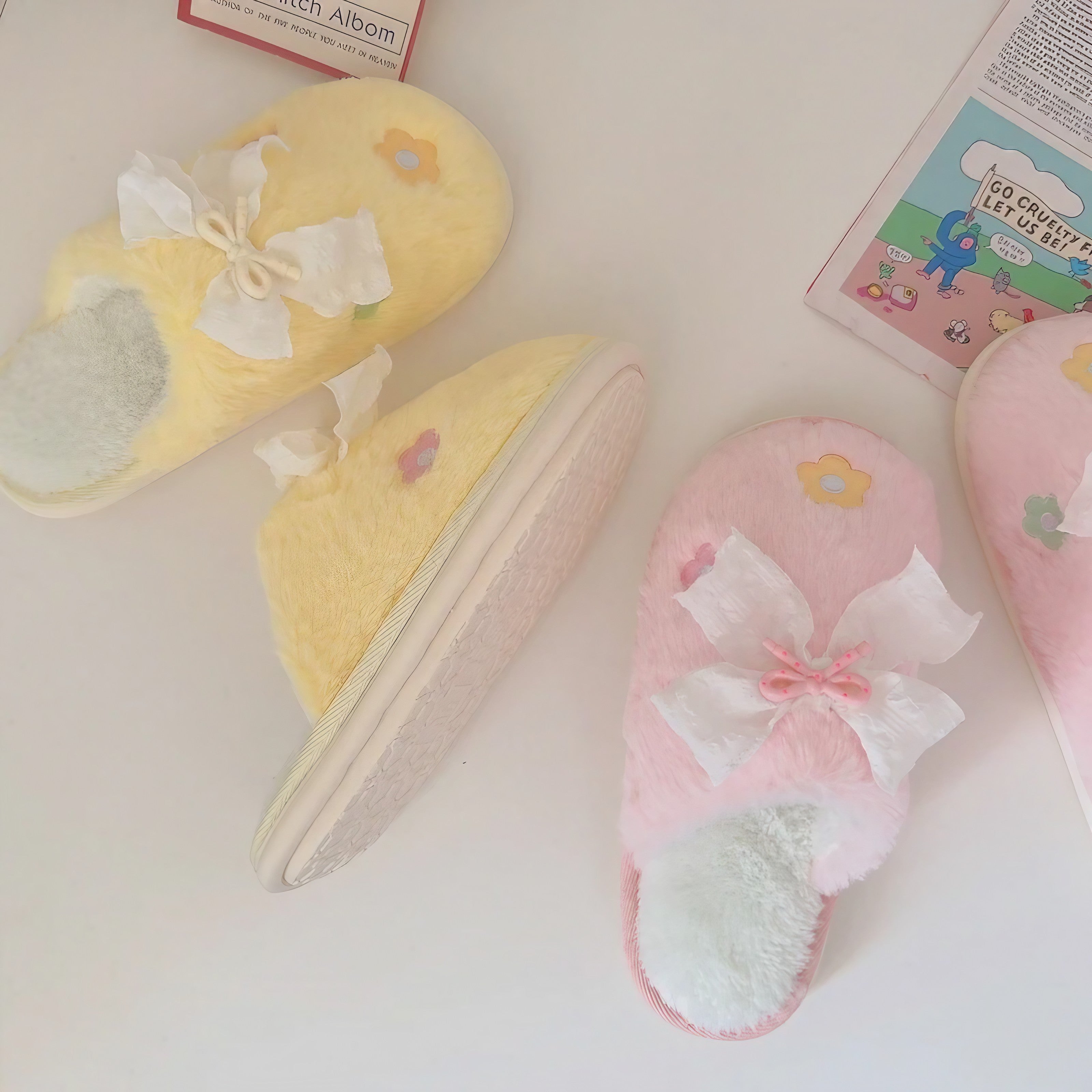 Pink Cloud Fur Slippers