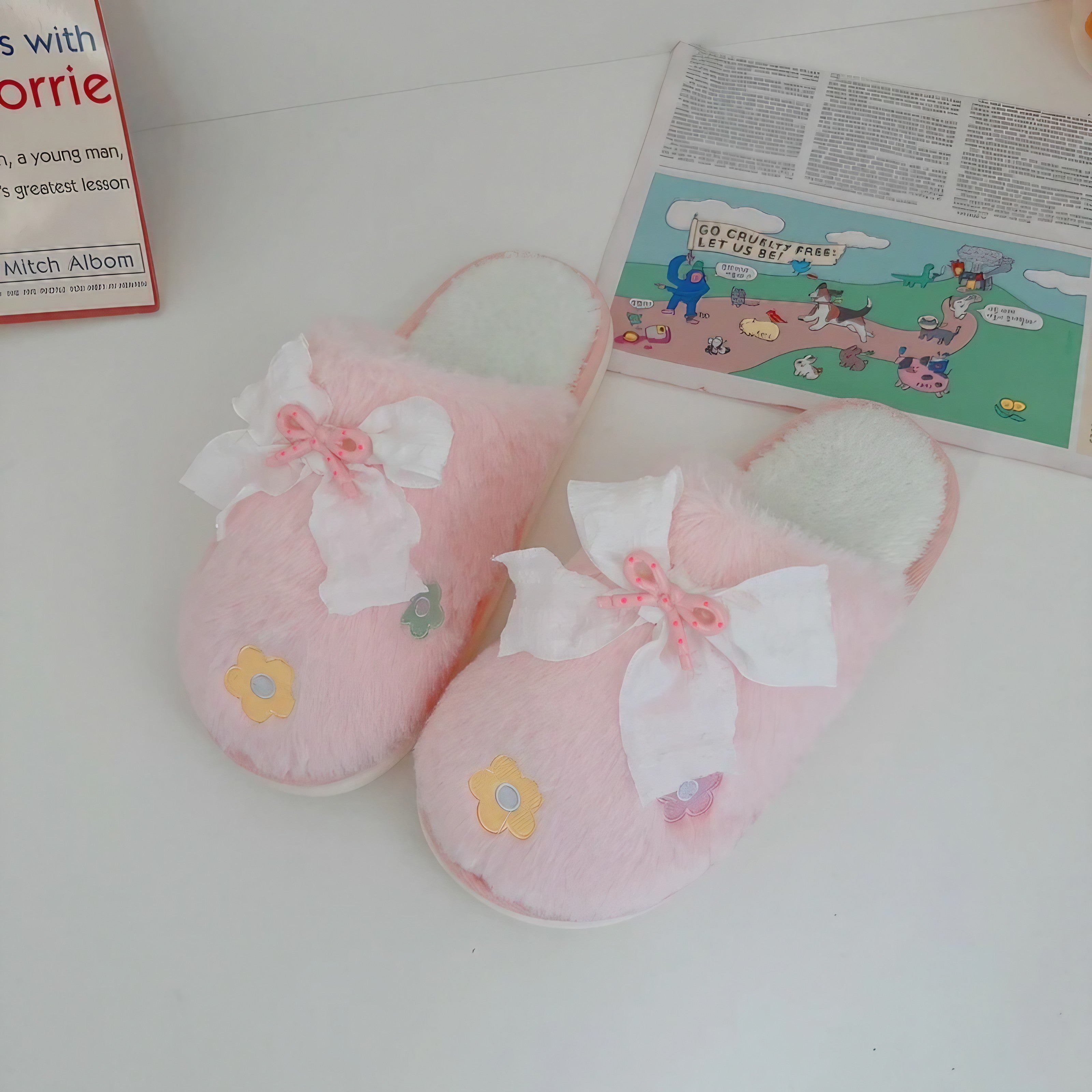 Pink Cloud Fur Slippers