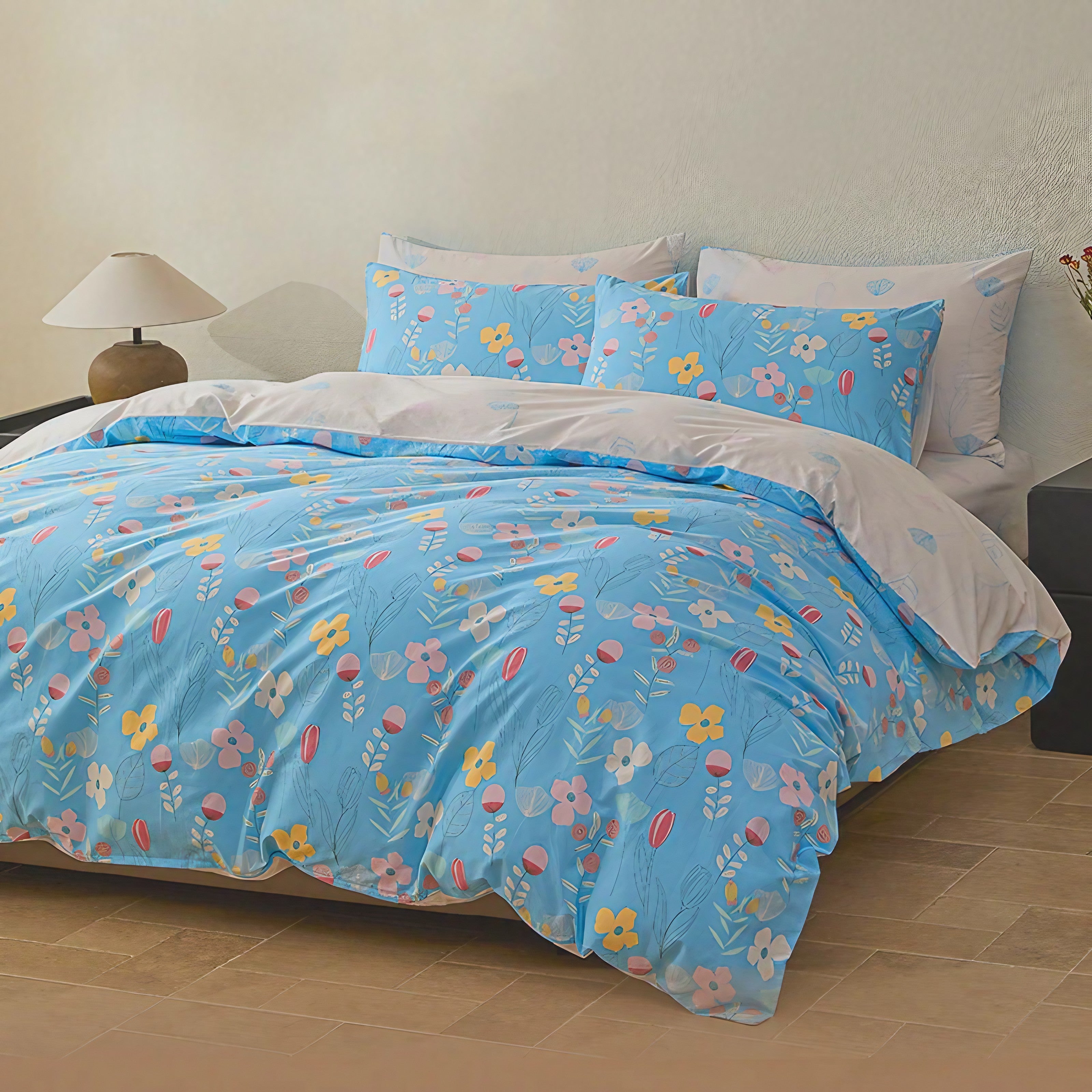 Pink Fern Blossom Bedding Set
