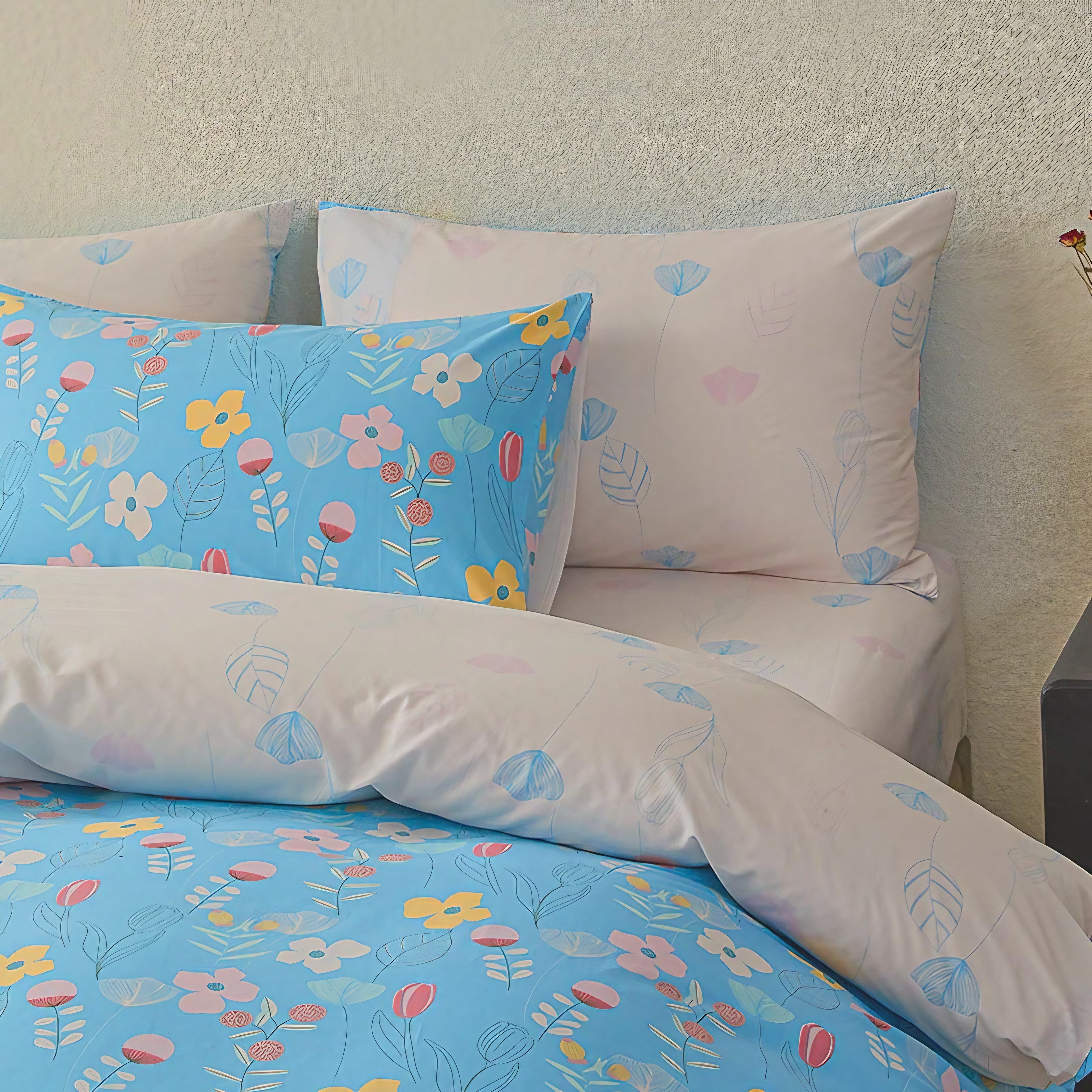 Pink Fern Blossom Bedding Set