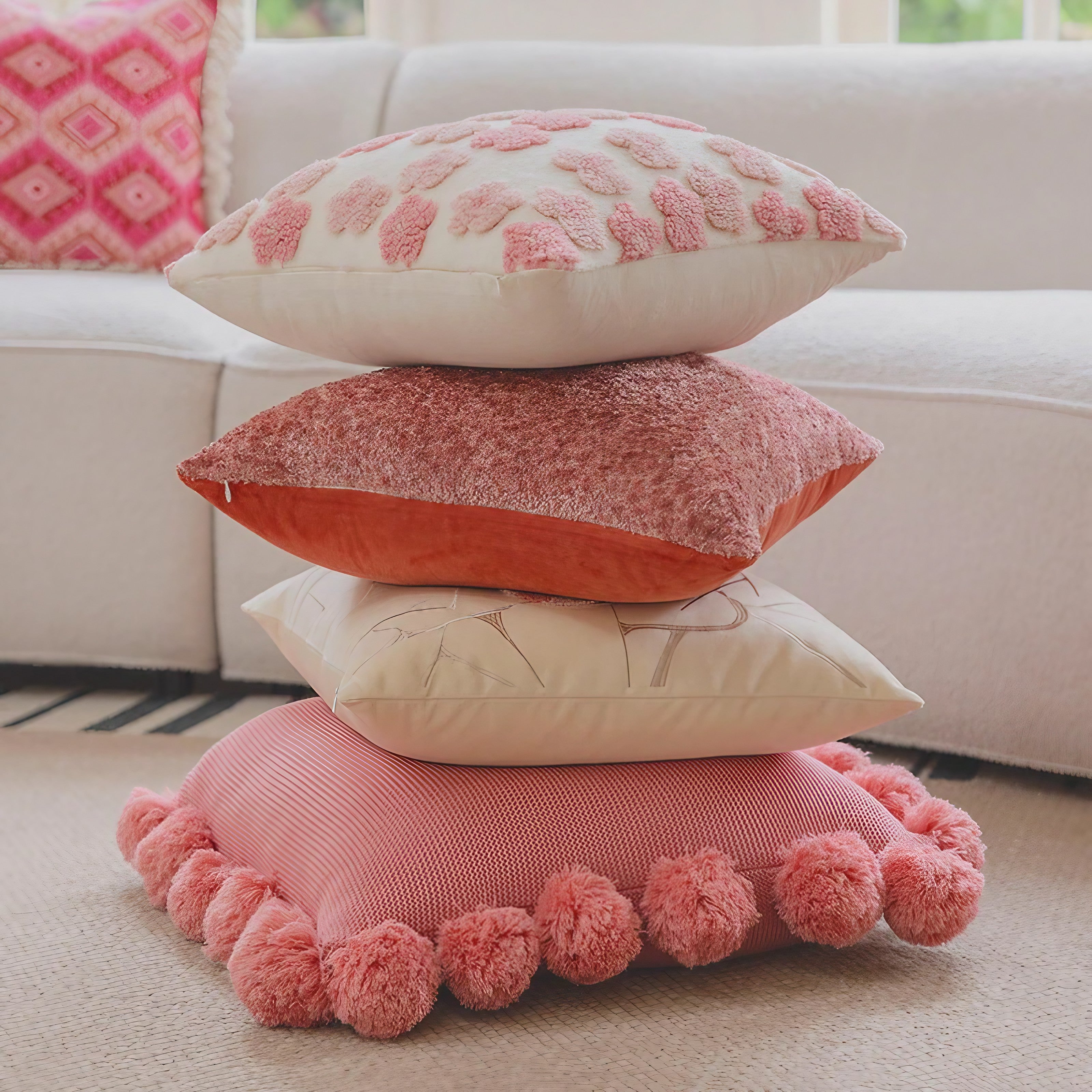 Pink Harmony Cushion Covers