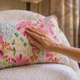 Pink Meadow Lumbar Cushion