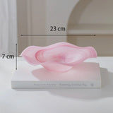 Pink Swirl Scalloped Glass Bowl