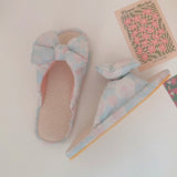 Puffy Pastel Bow Slippers