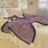 Fluffy Marble Pom Blankets