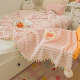 Rainbow Pompom Blankets
