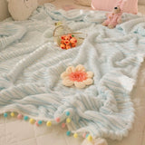 Rainbow Pompom Blankets