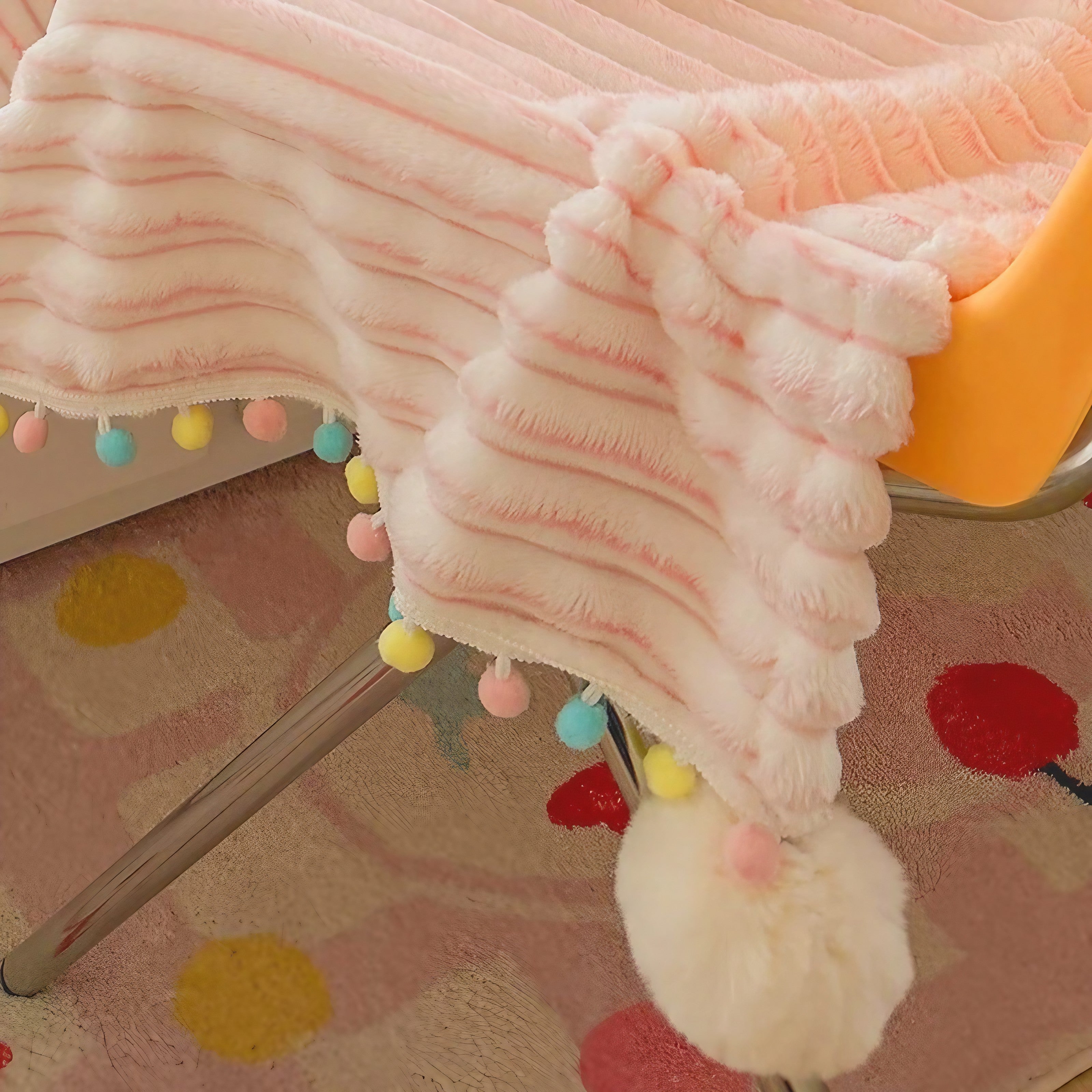 Rainbow Pompom Blankets