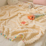 Rainbow Pompom Blankets
