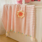 Rainbow Pompom Blankets