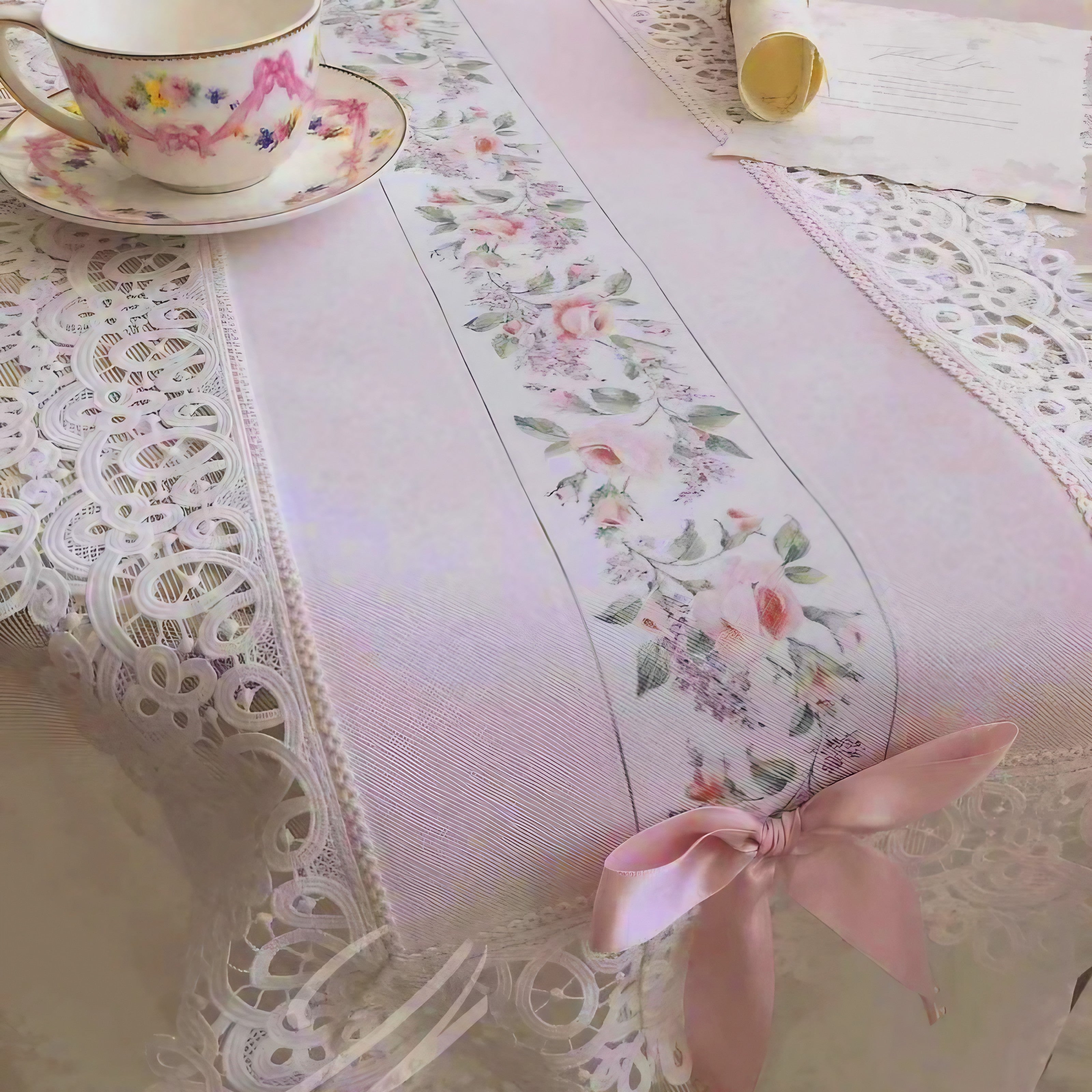 Cottage Bloom Lace Runner