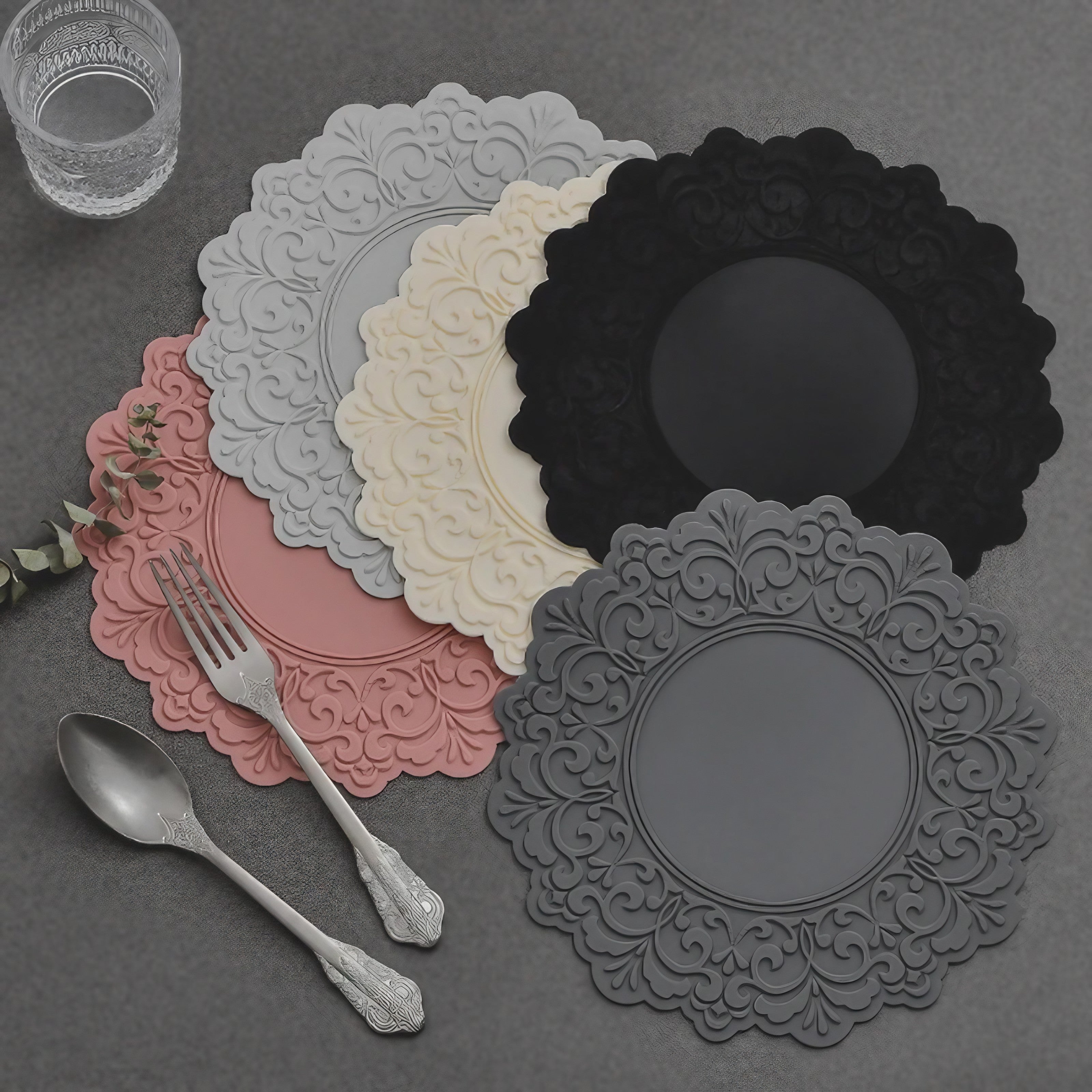 Rococo Lace Relief Coasters