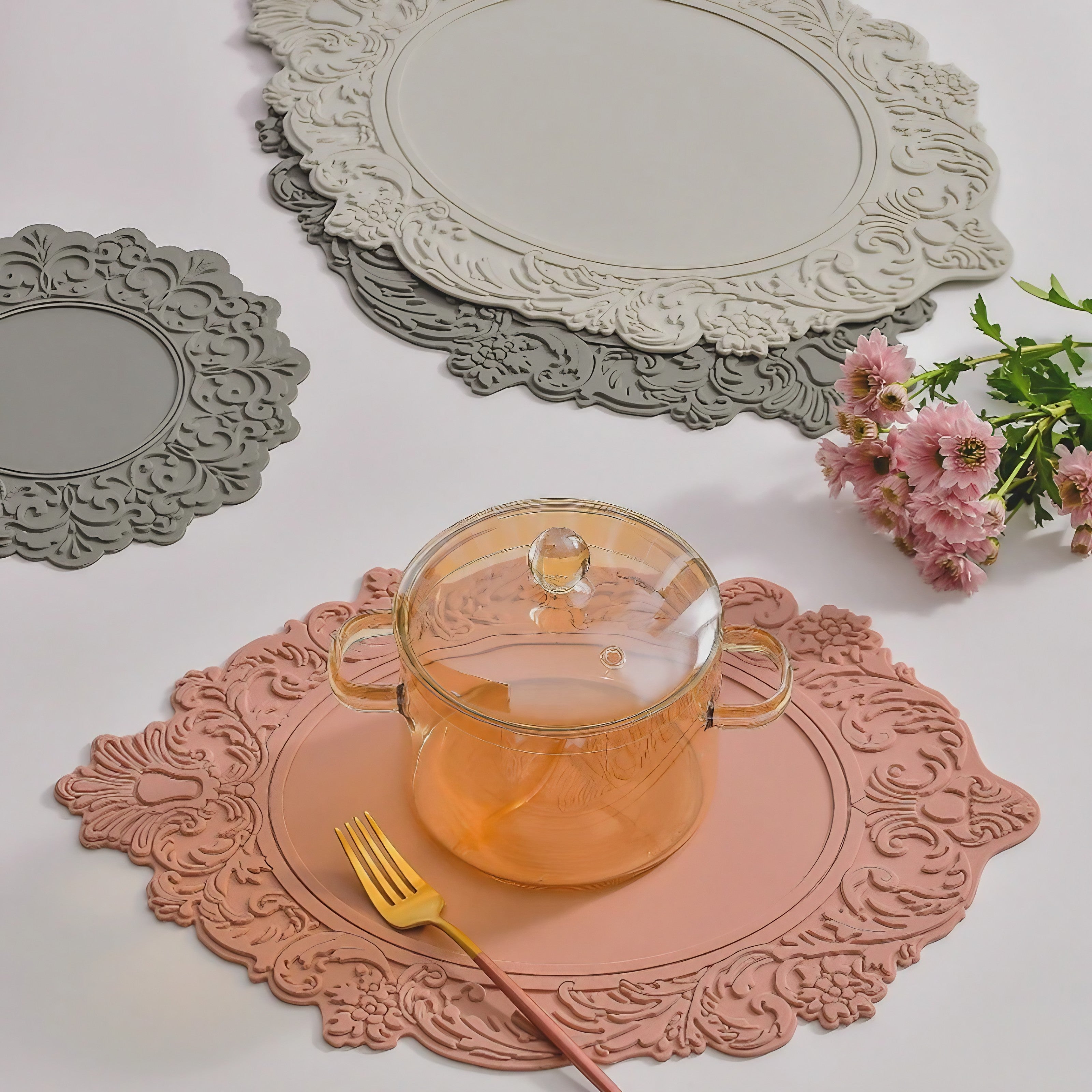 Rococo Lace Relief Coasters