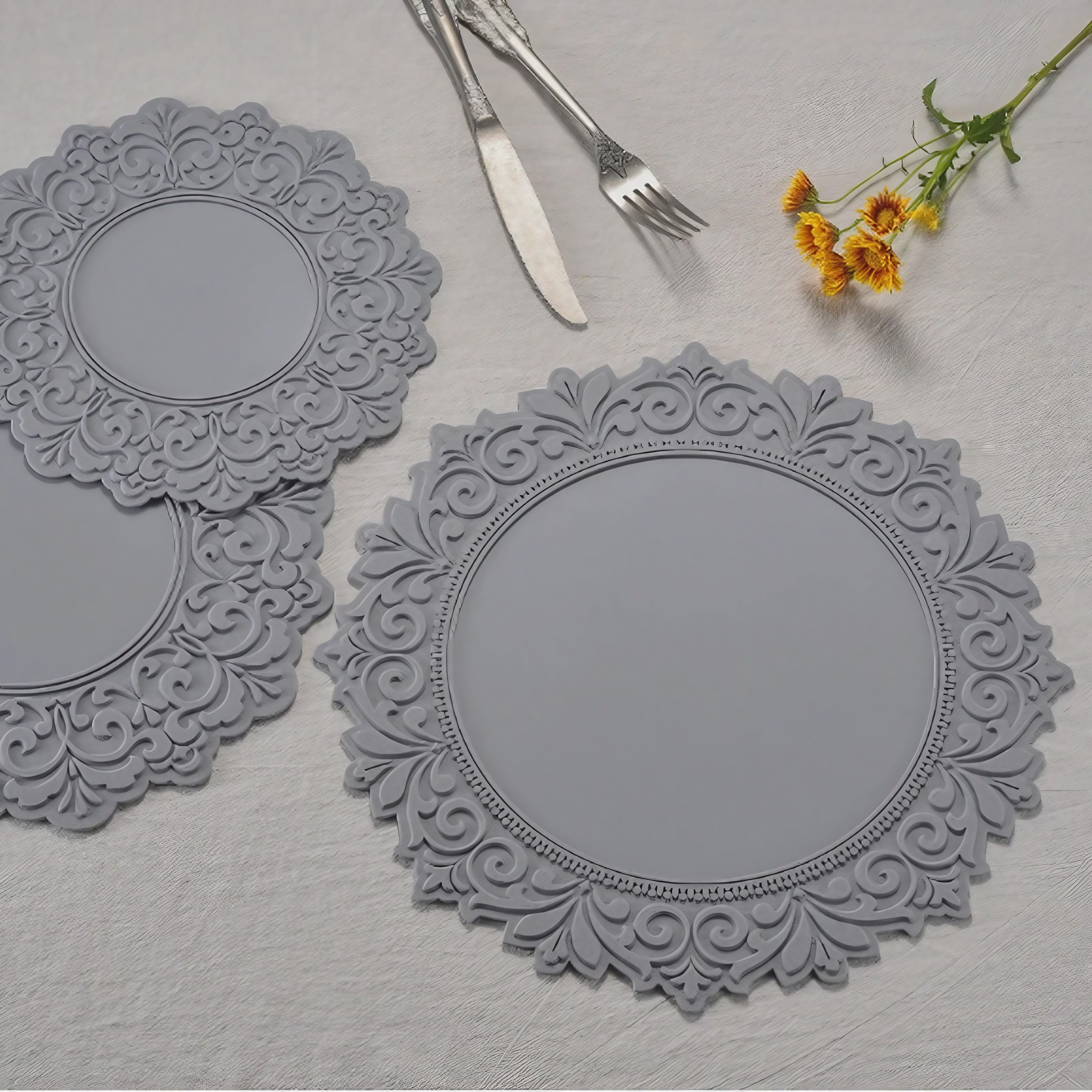 Rococo Lace Relief Coasters