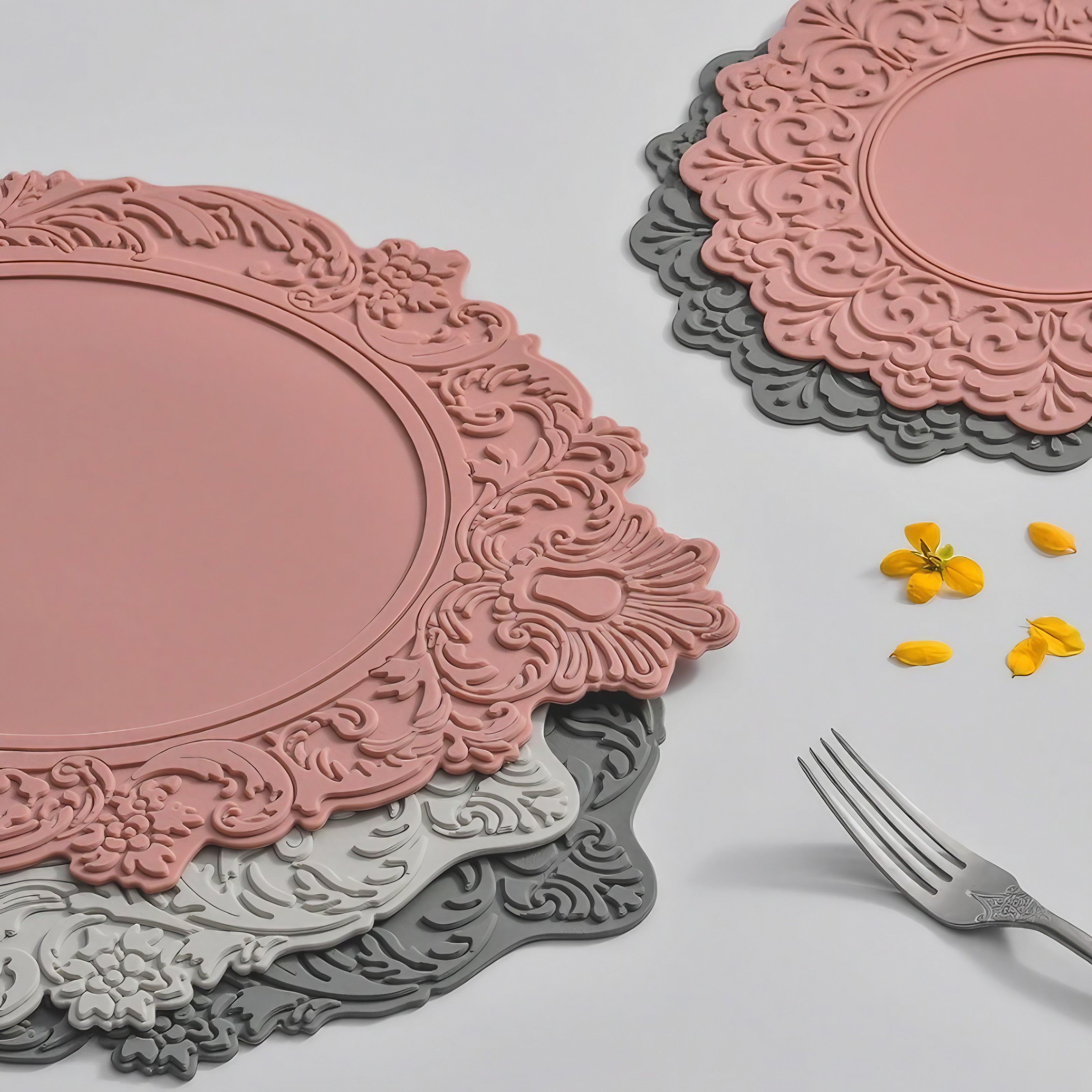 Rococo Lace Relief Coasters