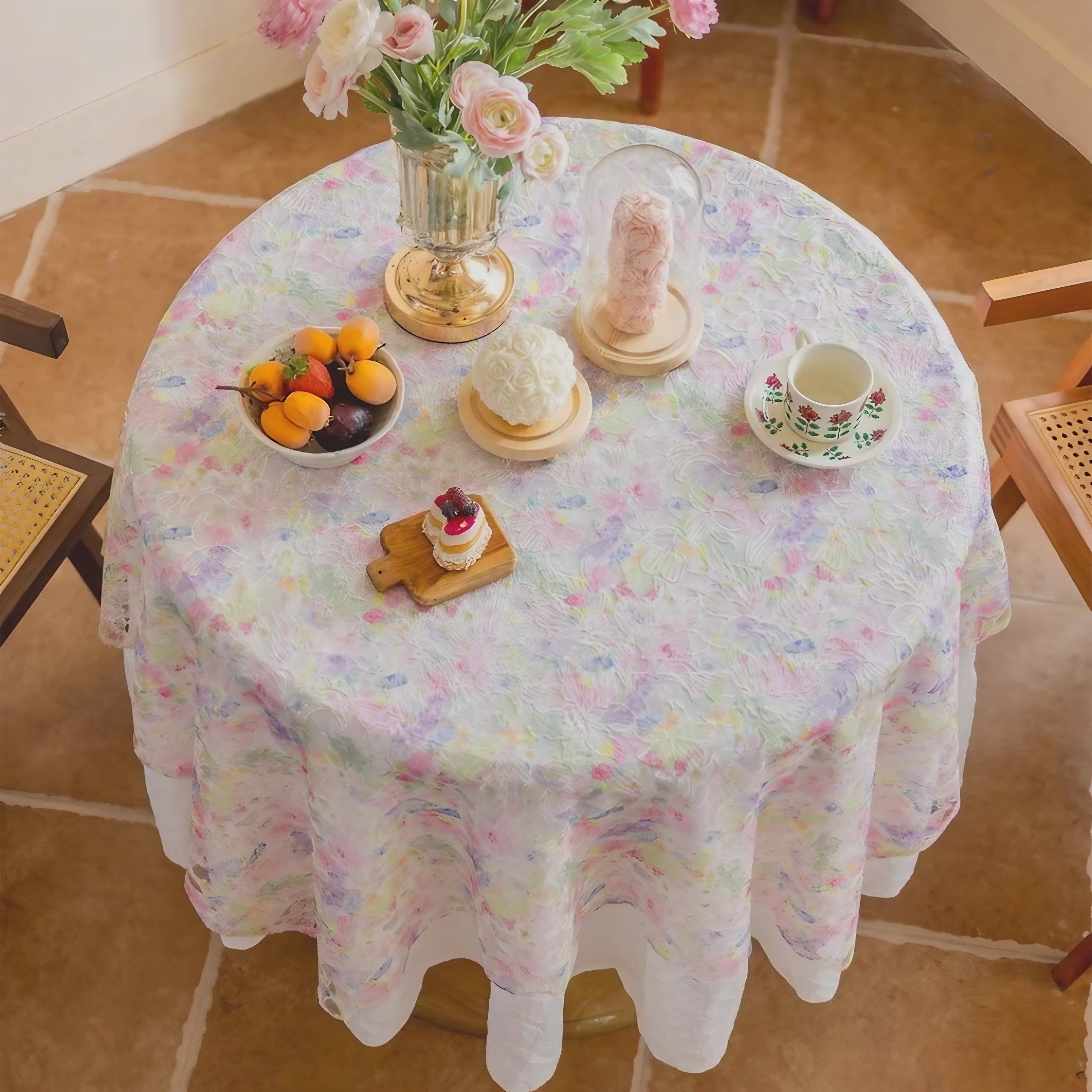 Romantic Floral Veil Tablecloth
