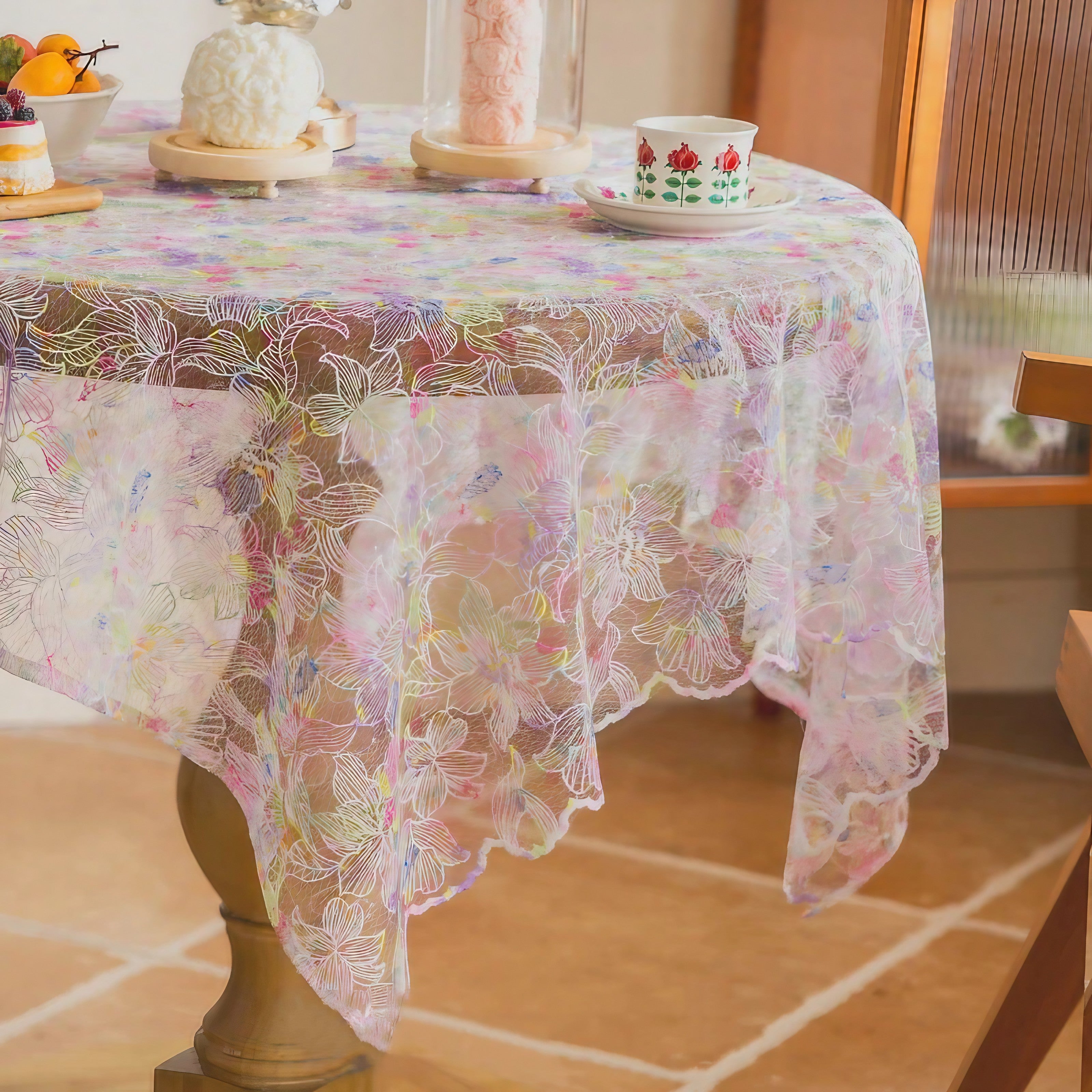 Romantic Floral Veil Tablecloth