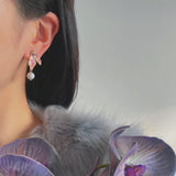 Rose Leaf Pearl Earrings