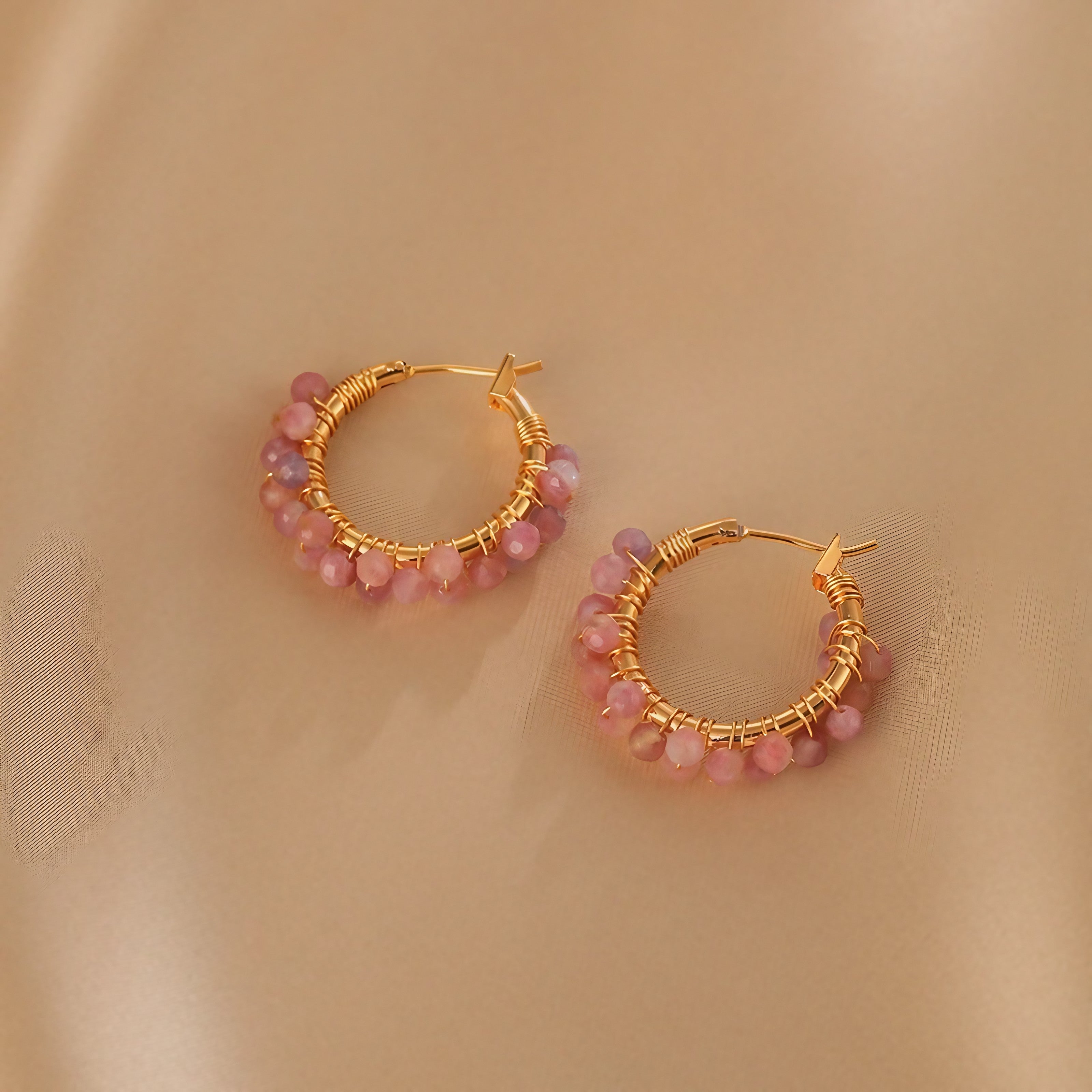 Rose Mist Hoop Earrings