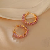 Rose Mist Hoop Earrings