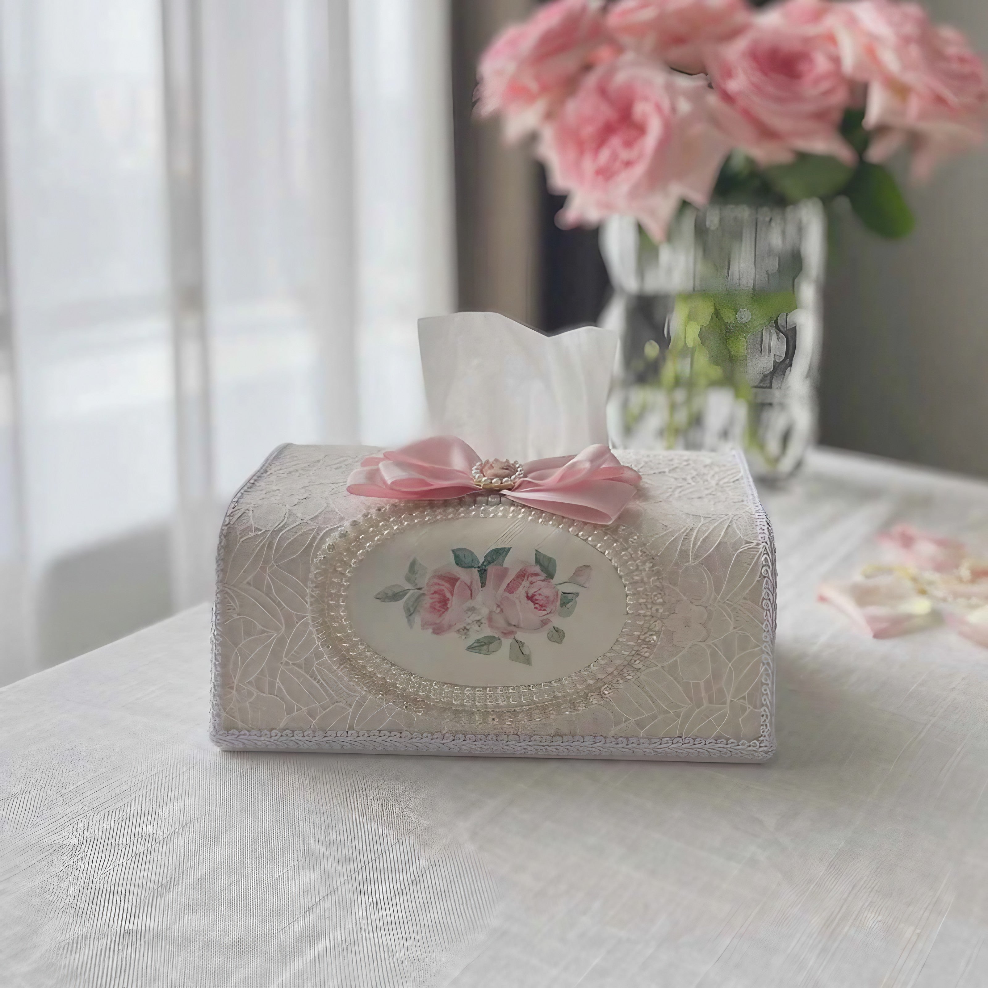 Rose Pearl Tissue Box