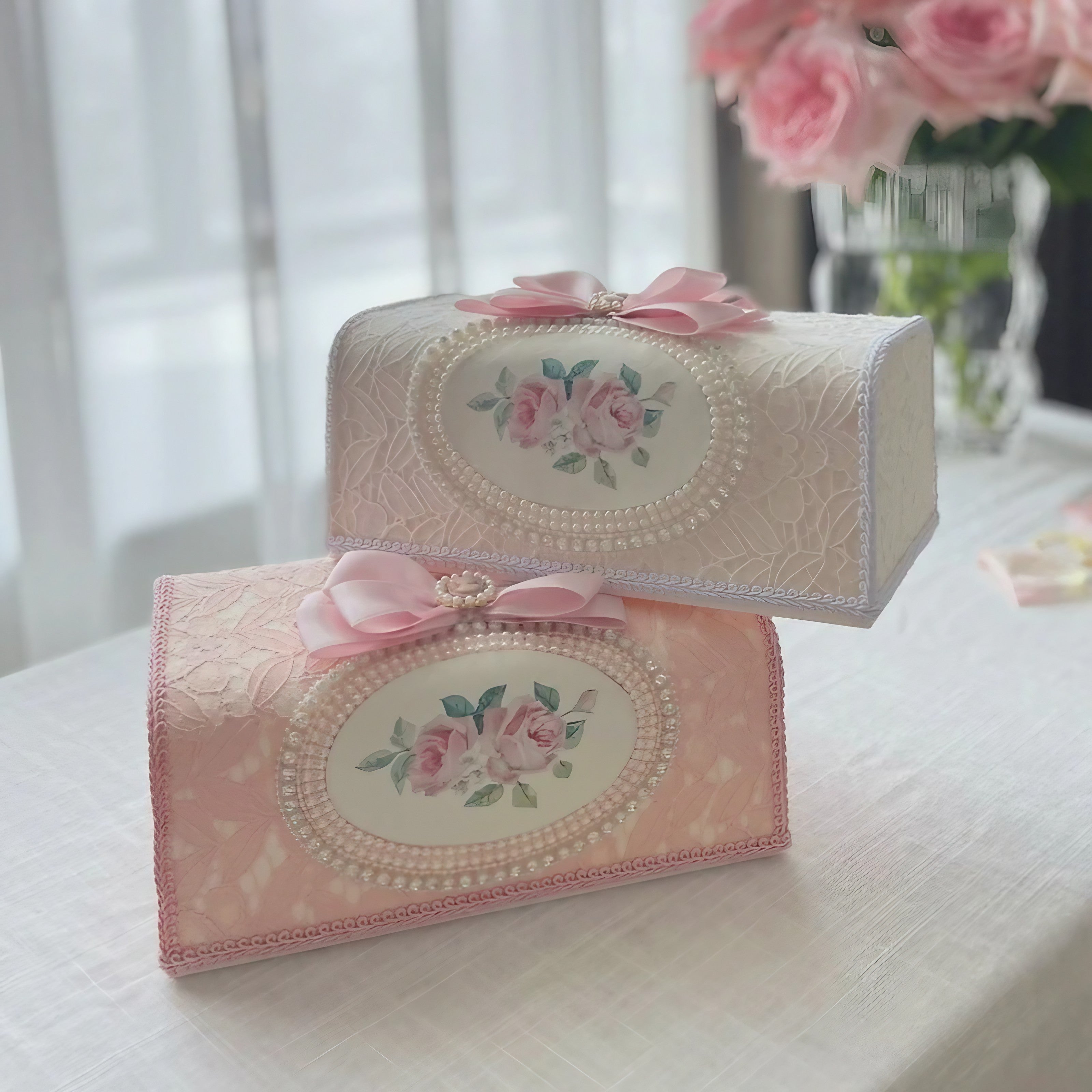 Rose Pearl Tissue Box