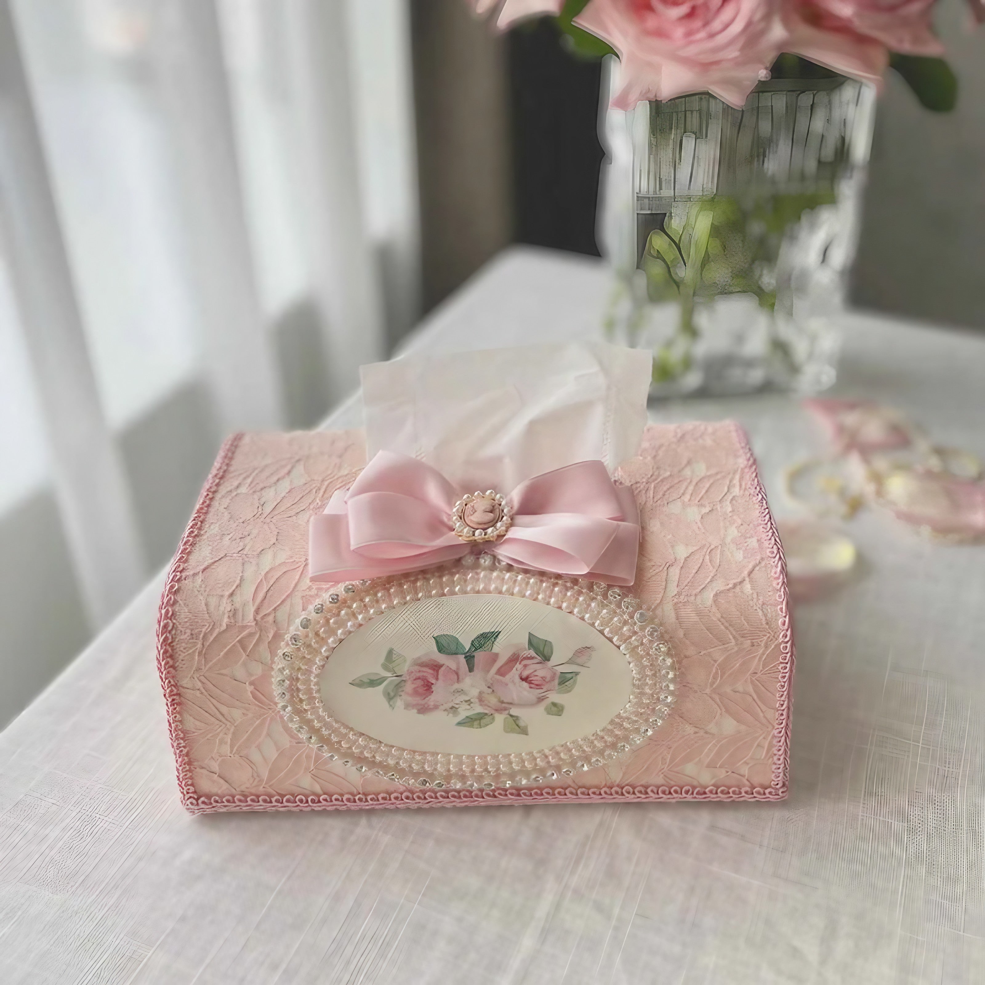 Rose Pearl Tissue Box