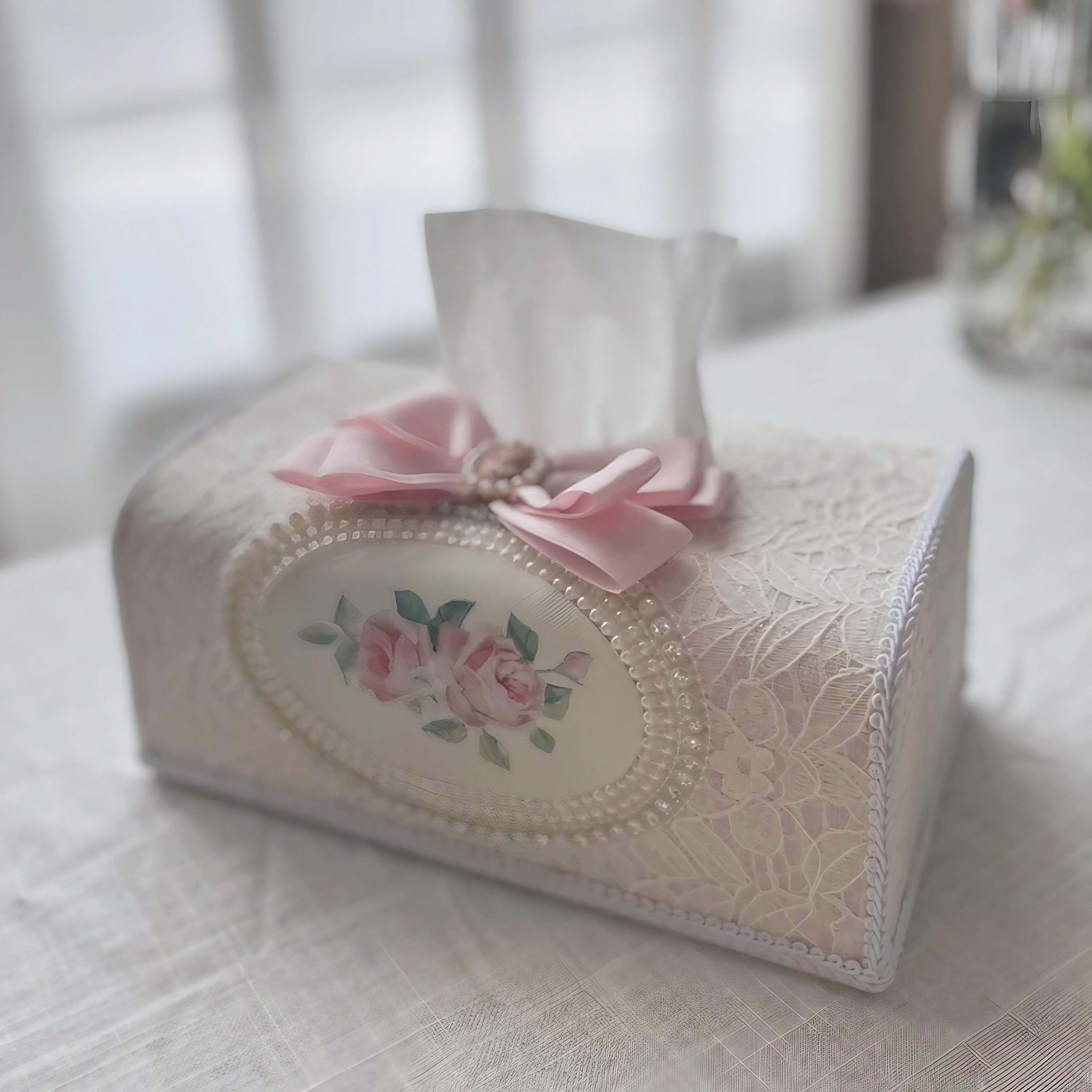 Rose Pearl Tissue Box