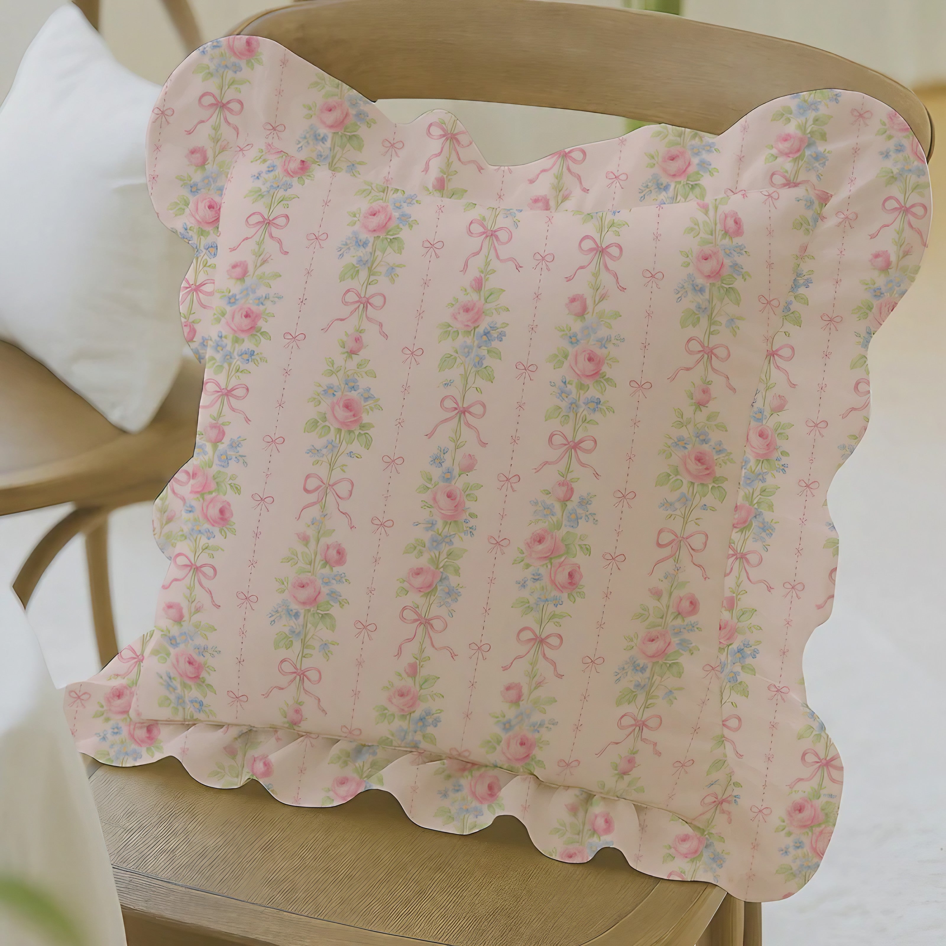 Rose Stripe Cushion Cover