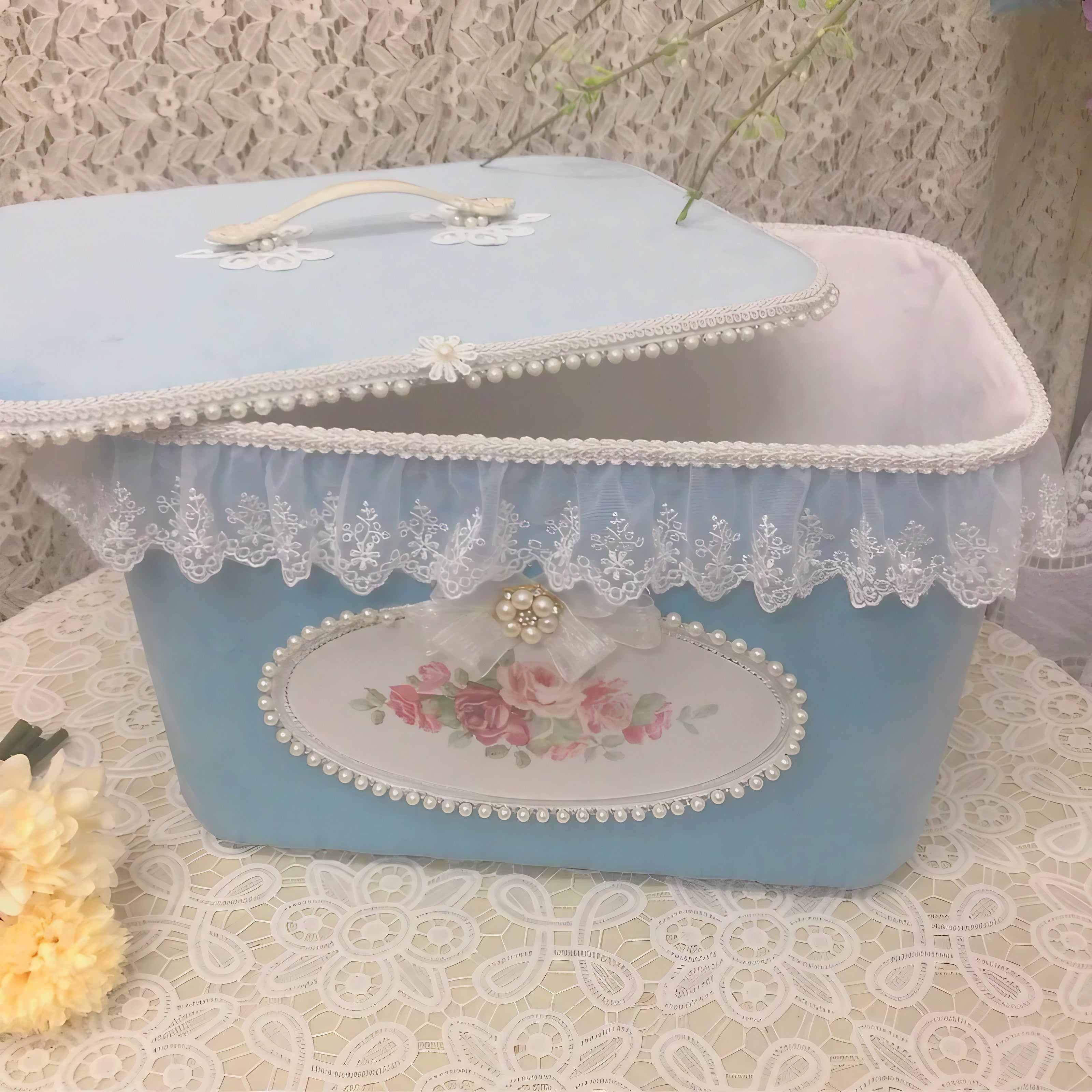 Rose Veil Lace Storage Box