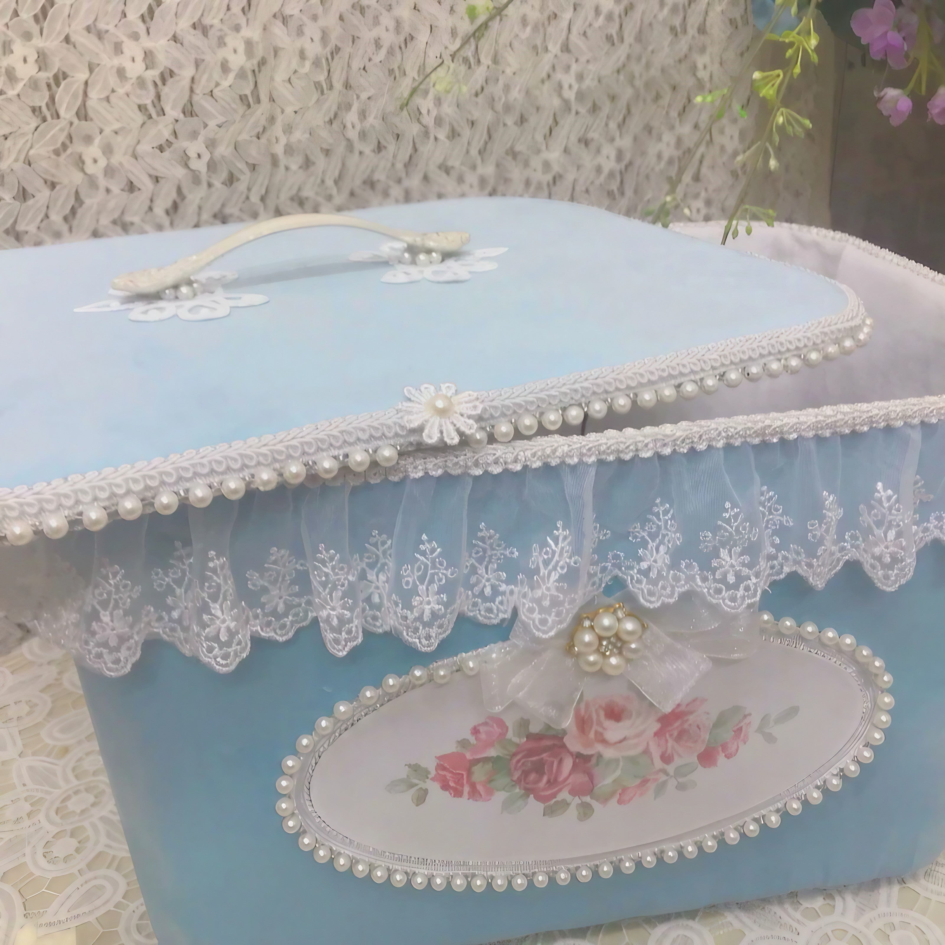 Rose Veil Lace Storage Box