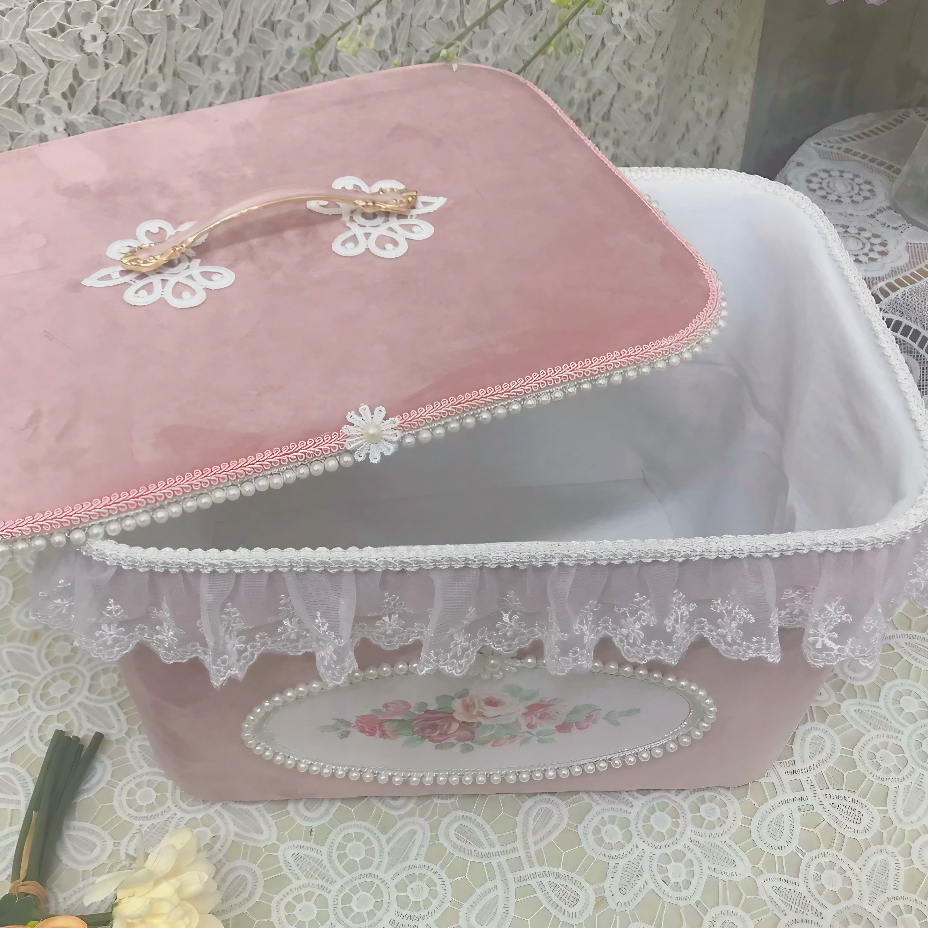 Rose Veil Lace Storage Box